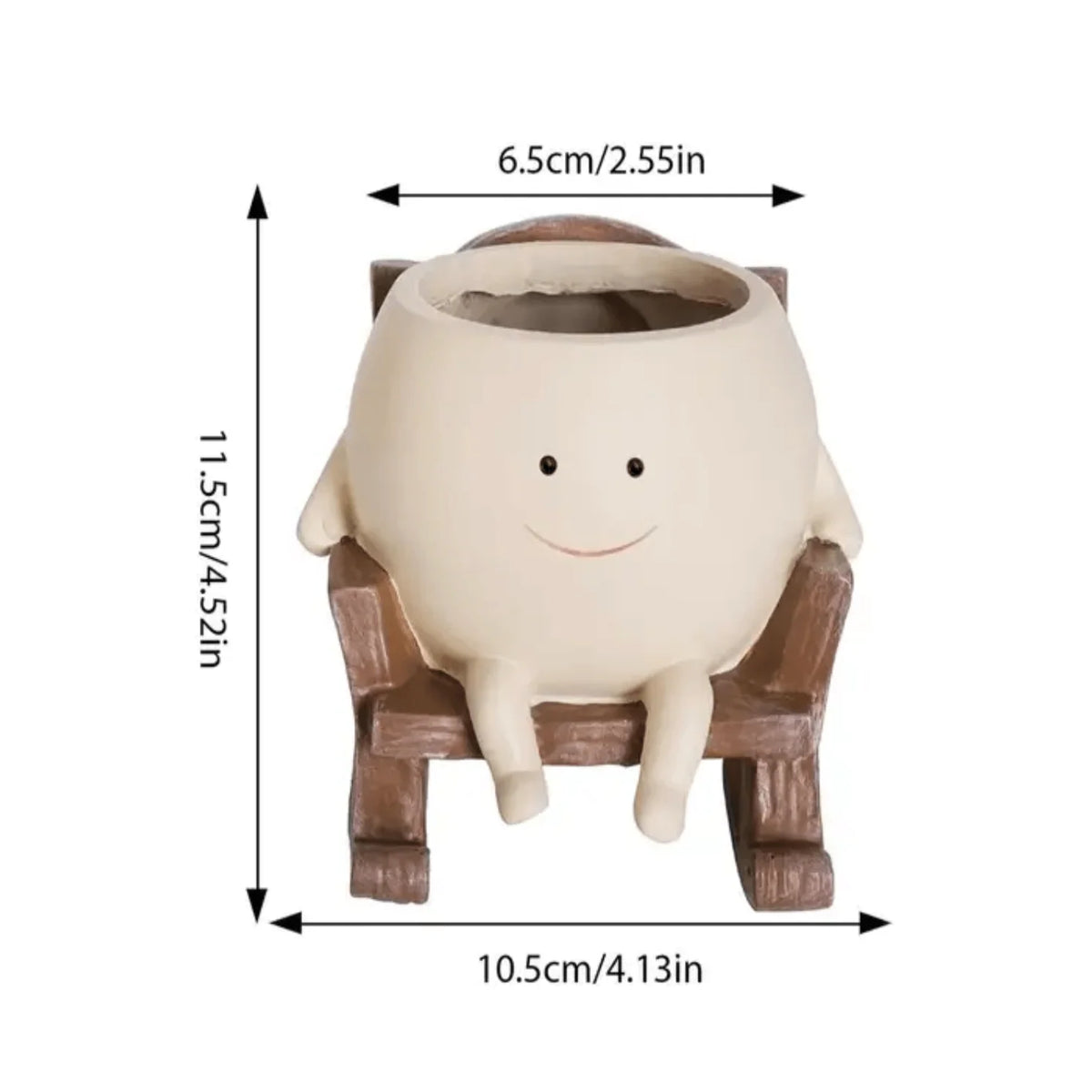 Indoor Plant Pot Smiling Face Durable Resin