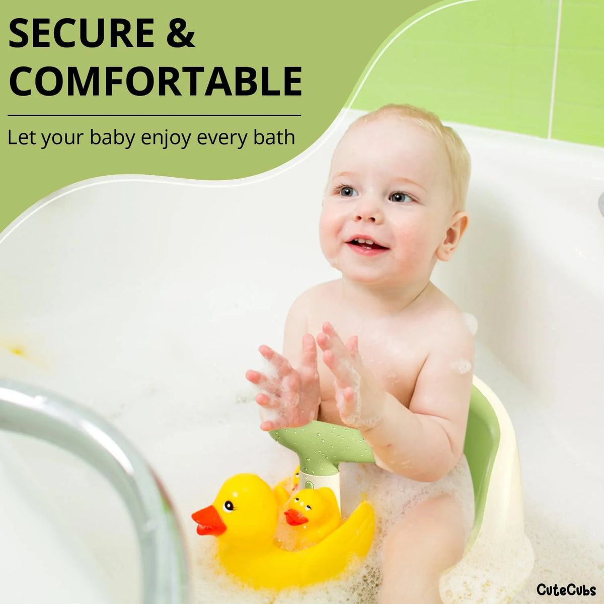 Infant Bath Seat Suction Cup Breathable Mesh & Thermometer