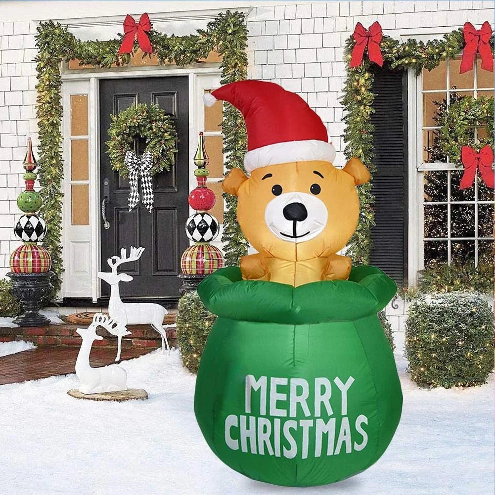 Inflatable Christmas Bear Quick-Inflate Weather-Resistant