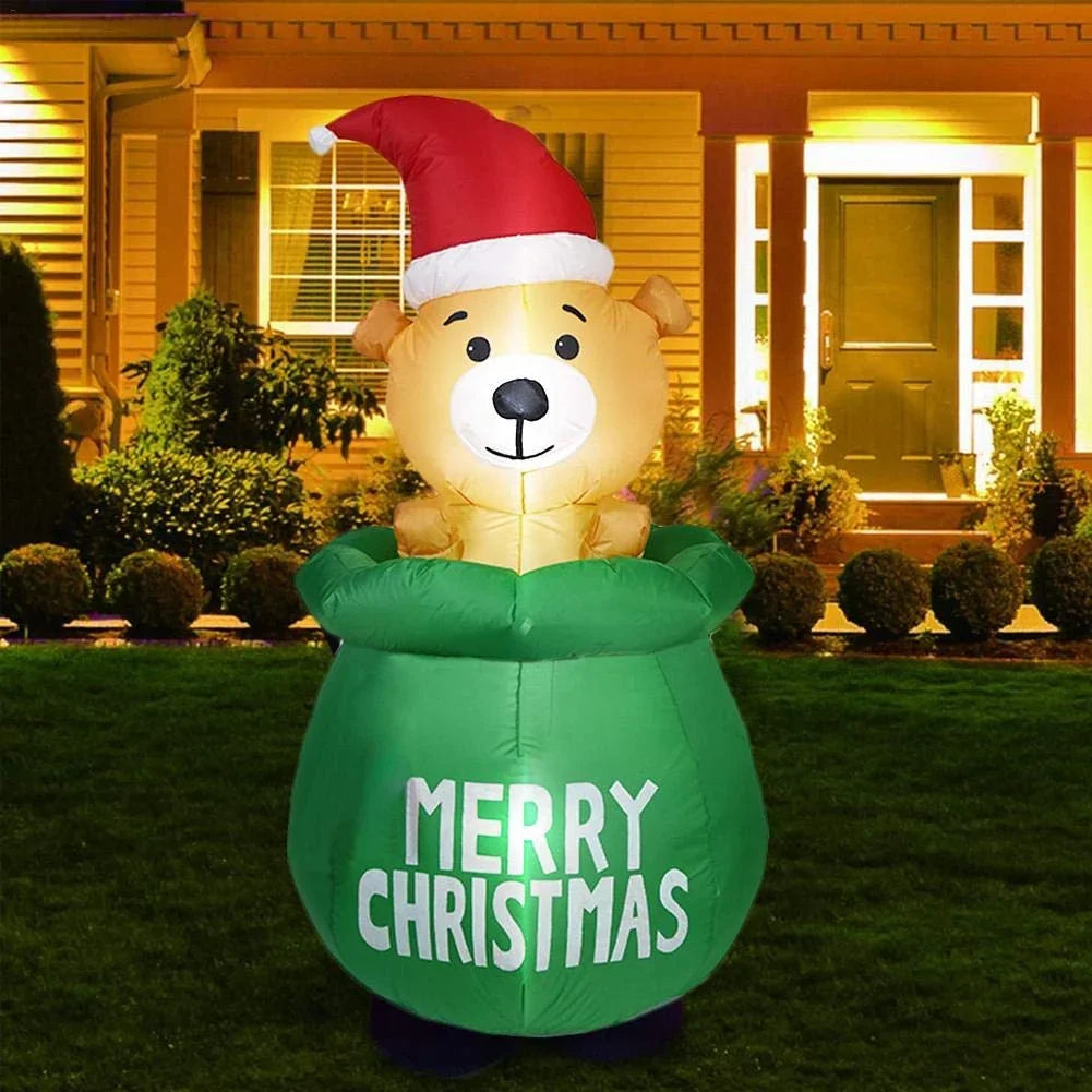 Inflatable Christmas Bear Quick-Inflate Weather-Resistant