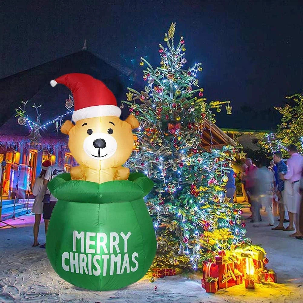 Inflatable Christmas Bear Quick-Inflate Weather-Resistant