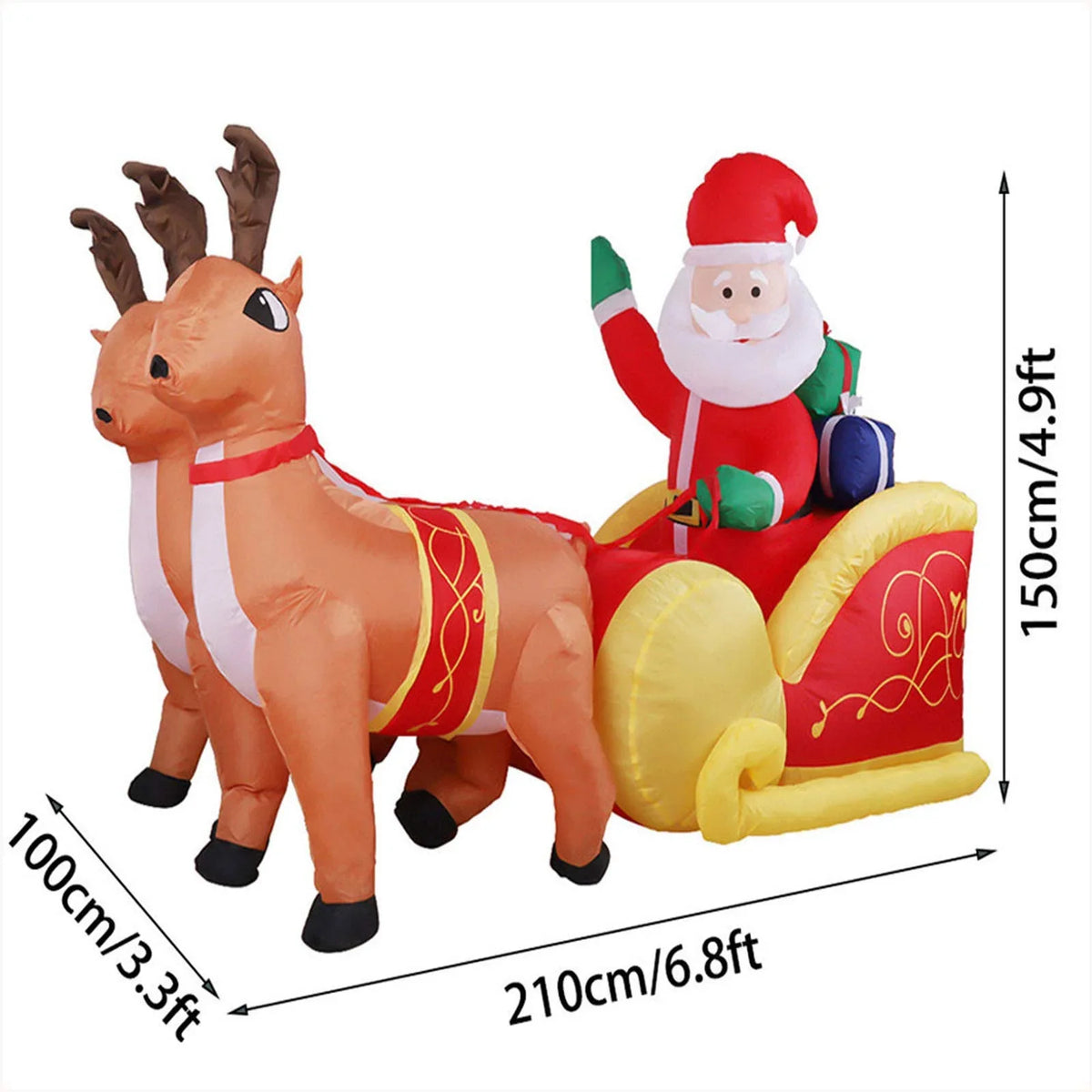 Inflatable Christmas Decoration Automatic Inflation Colorful LED Lights