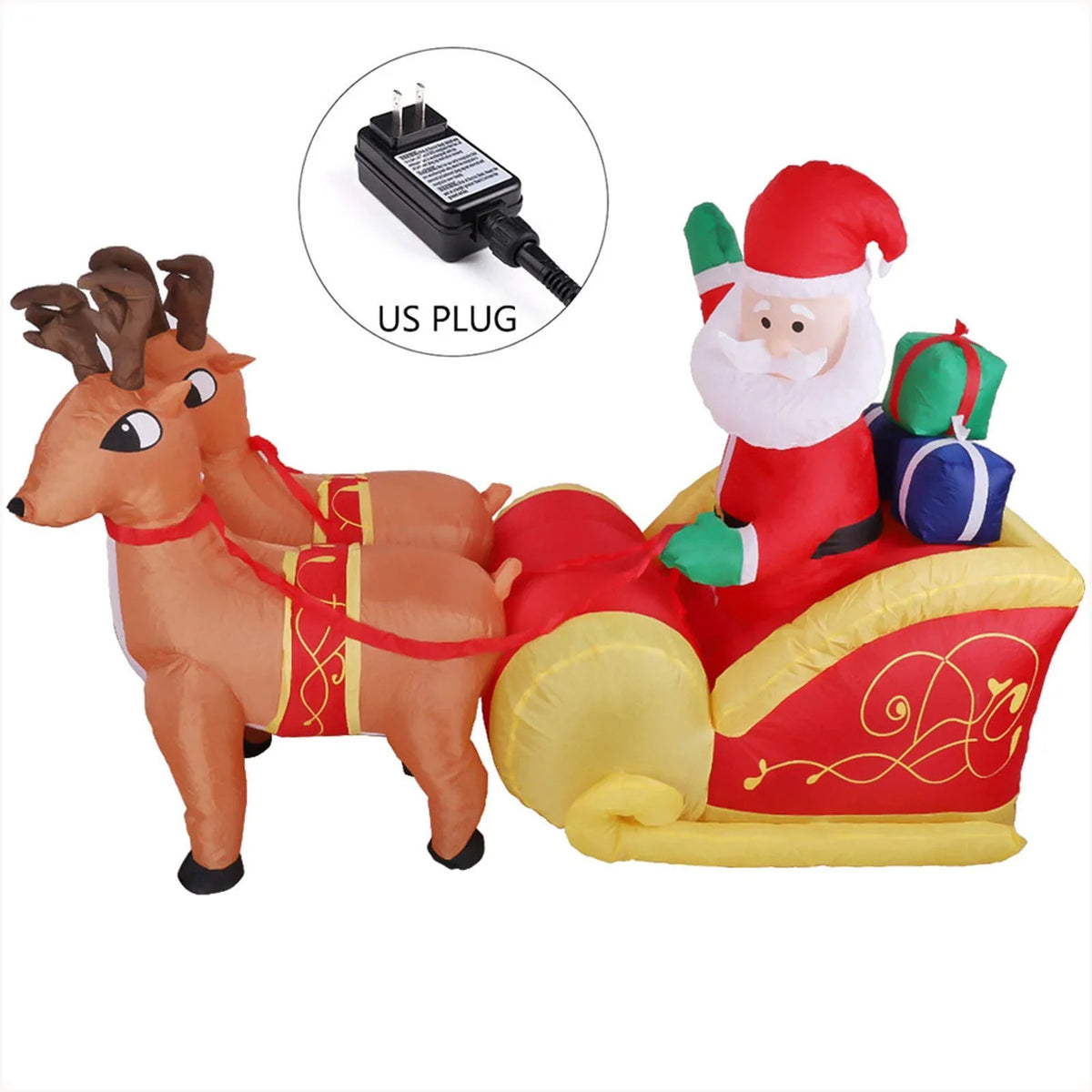 Inflatable Christmas Decoration Built-In Blower Colorful LED Weather-Resistant