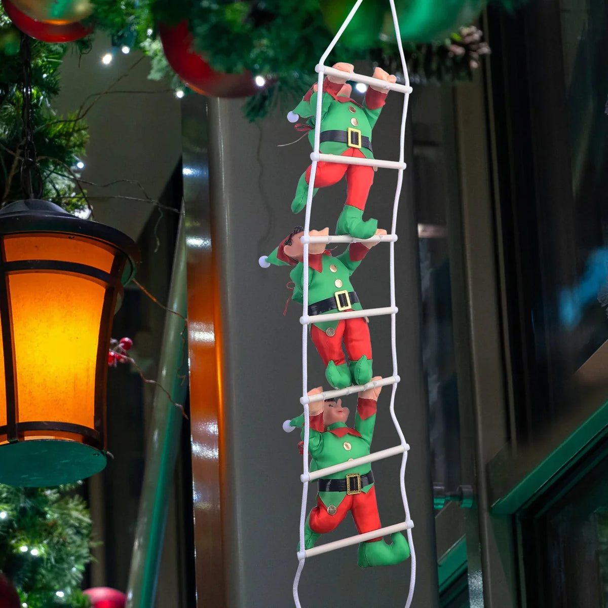Inflatable Christmas Decoration Three Santa Ladder Indoor & Outdoor