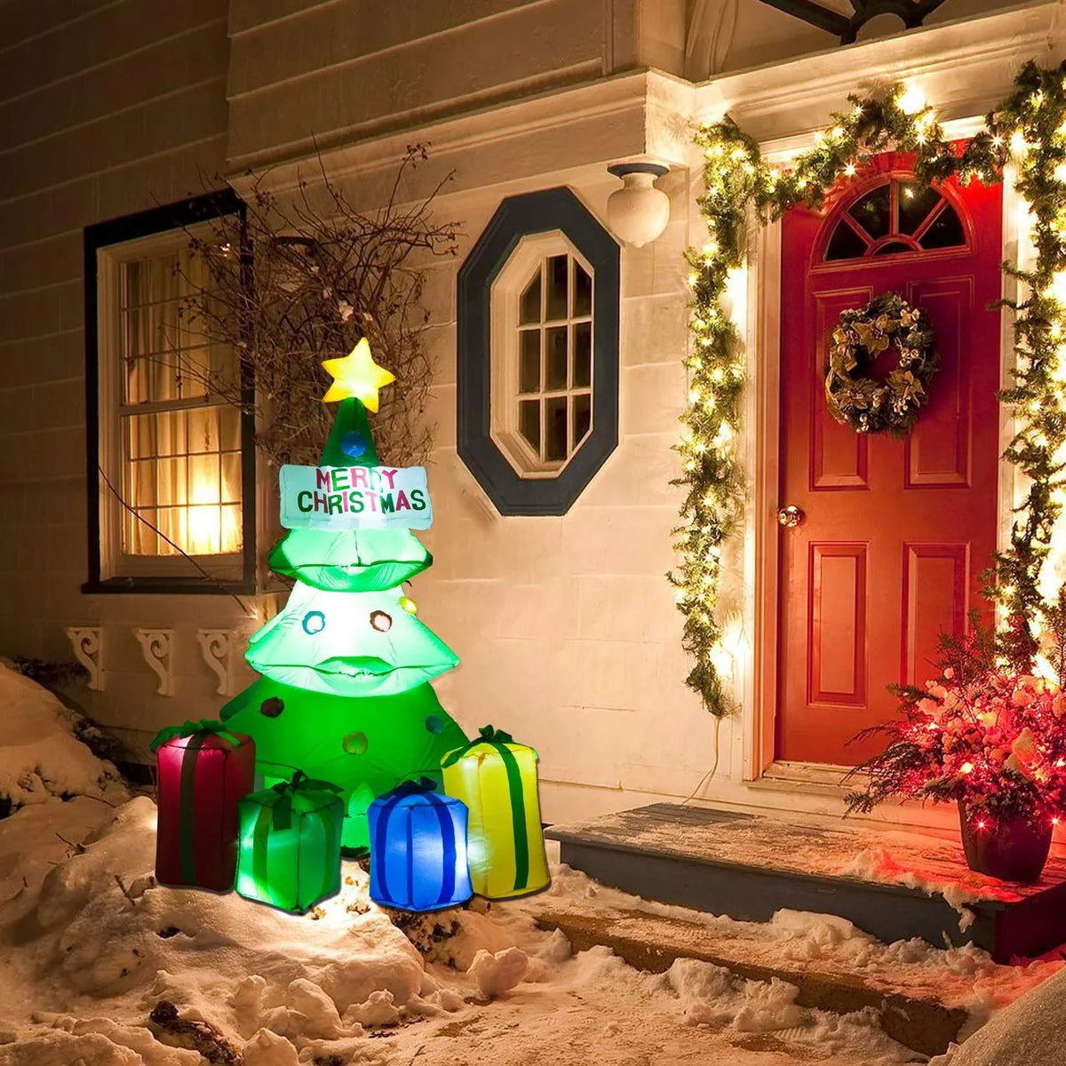 Inflatable Christmas Tree Quick-Inflate Pump & Weather-Resistant Fabric