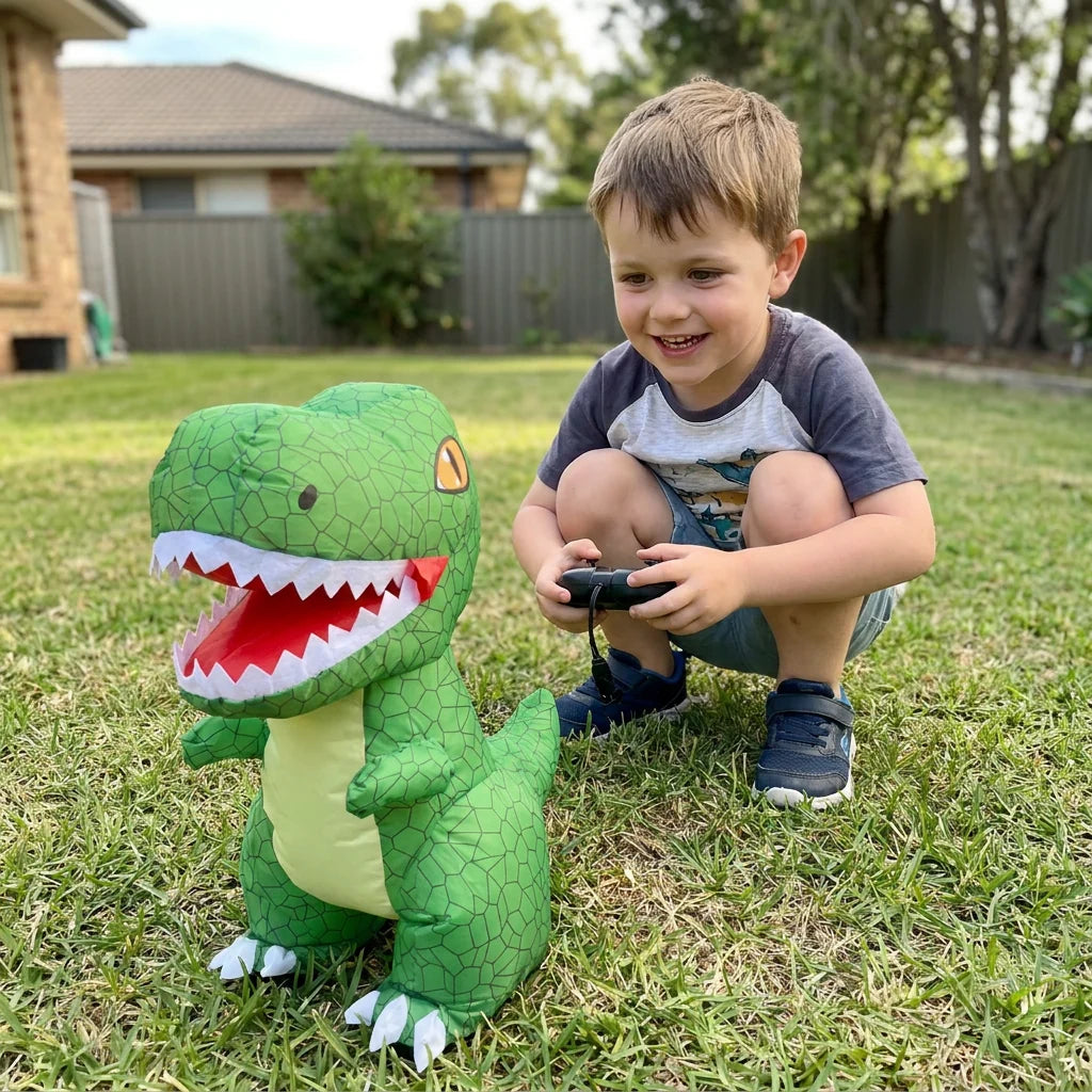 Inflatable Dinosaur Remote-Controlled Includes Air Pump & Remote