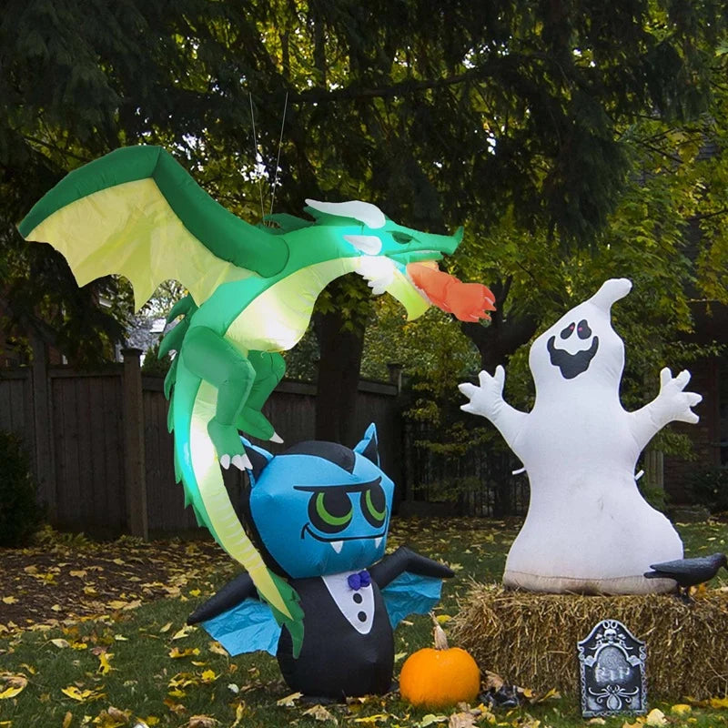 Inflatable Dragon LED Lights Fireball Effect