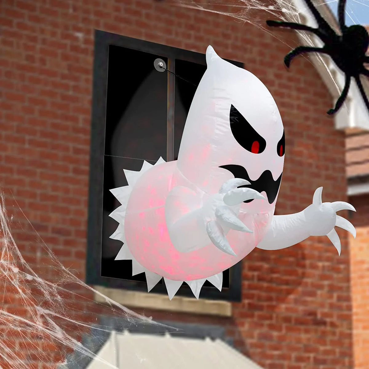 Inflatable Ghost Built-In LED Eyes Weather-Resistant Fabric Stakes Included