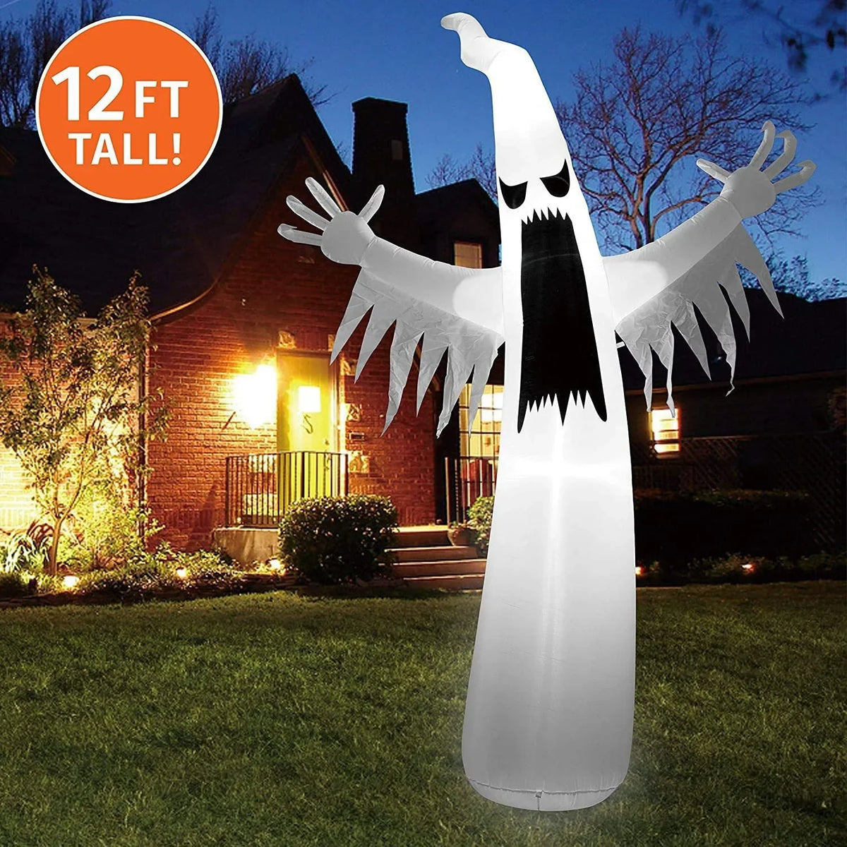 Inflatable Ghost Decoration Spooky Face & Long Arms