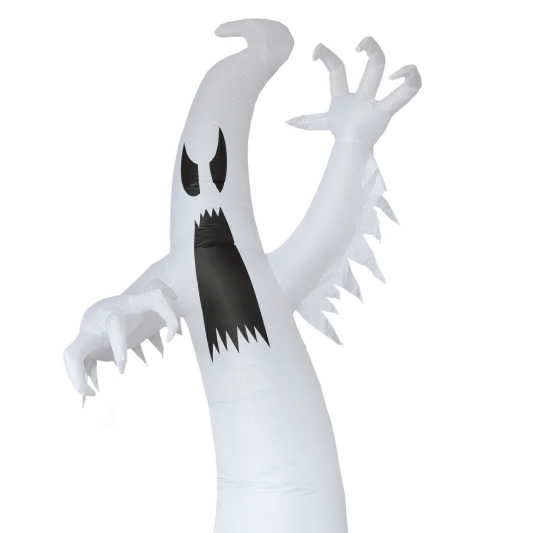 Inflatable Ghost Menacing Face & Long Arms Weather-Resistant