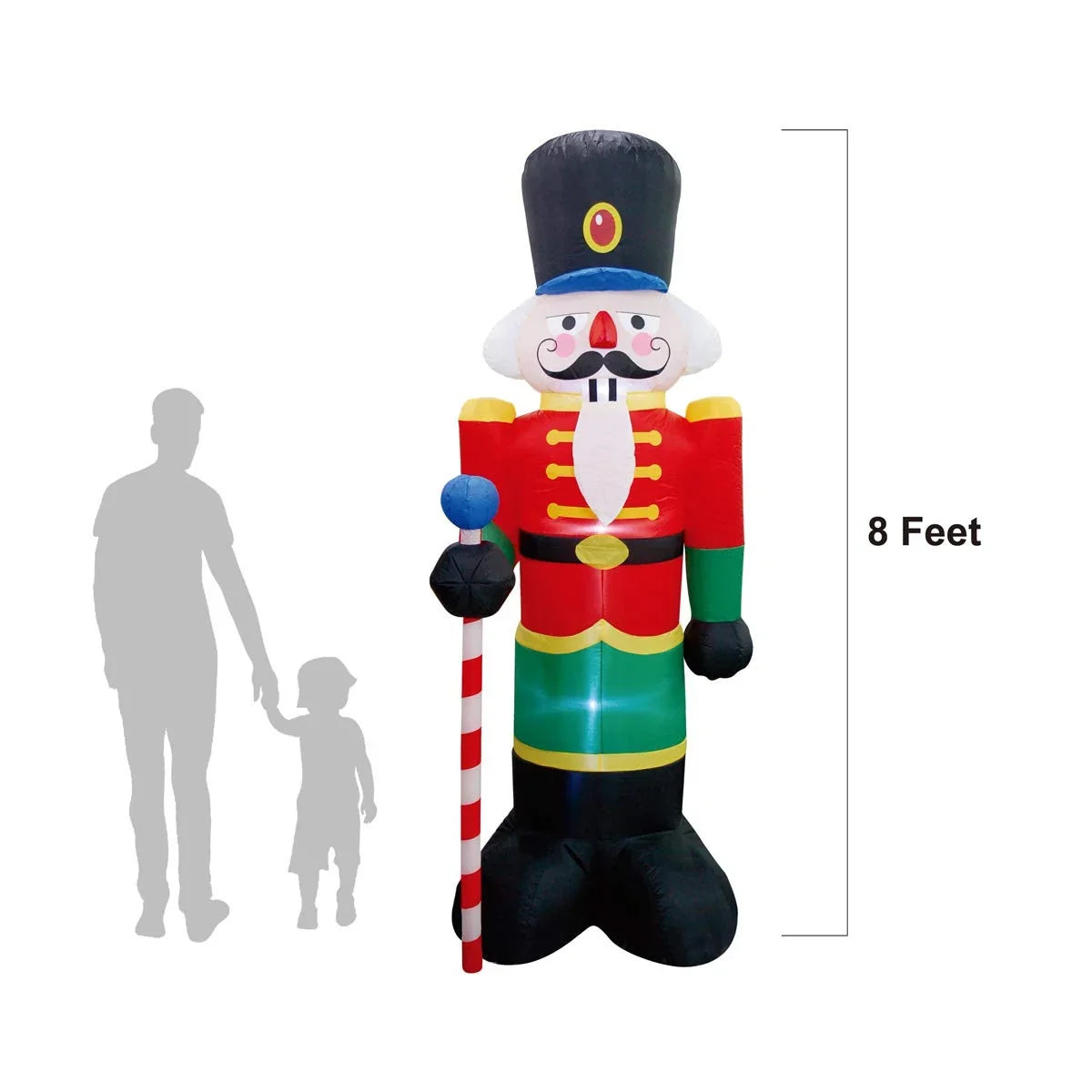 Inflatable Nutcracker LED-Lit Weather-Resistant Quick-Inflate
