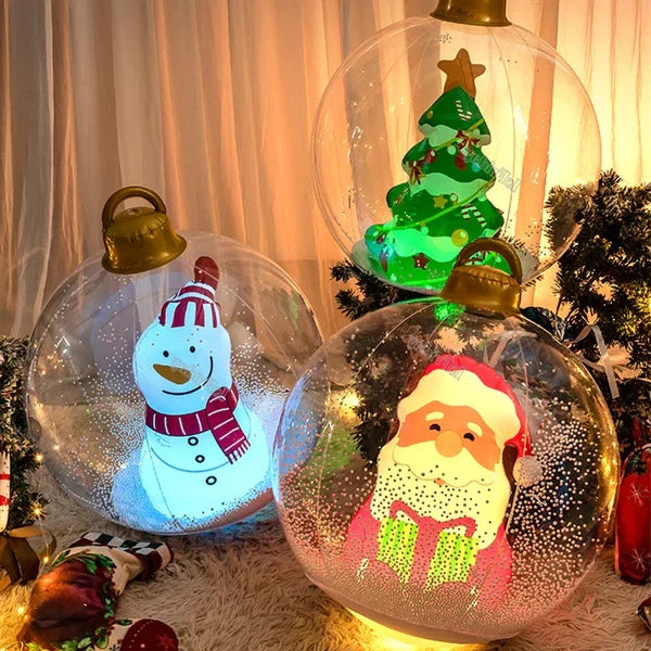 Inflatable Outdoor Christmas Ball LED-Lit Weather-Resistant