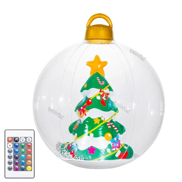 Inflatable Outdoor Christmas Ball LED-Lit Weather-Resistant