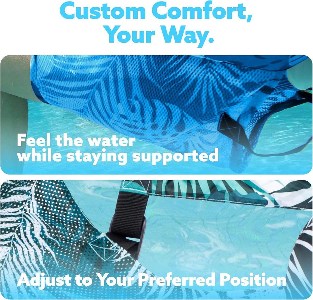 Inflatable Pool Lounger Three-Chamber Nylon Mesh Seat