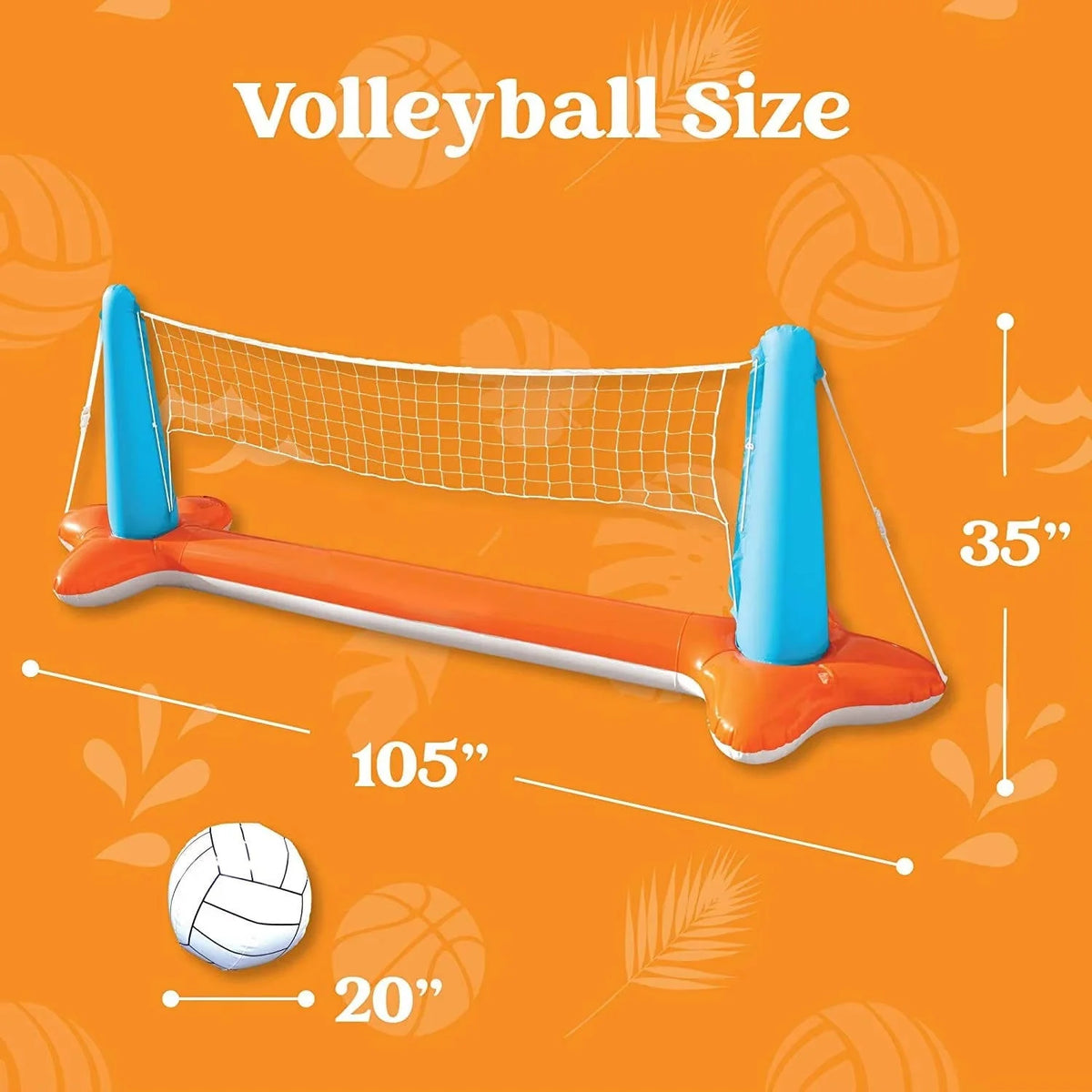 Inflatable Pool Net Dual-Game With Balls & Weight Bags