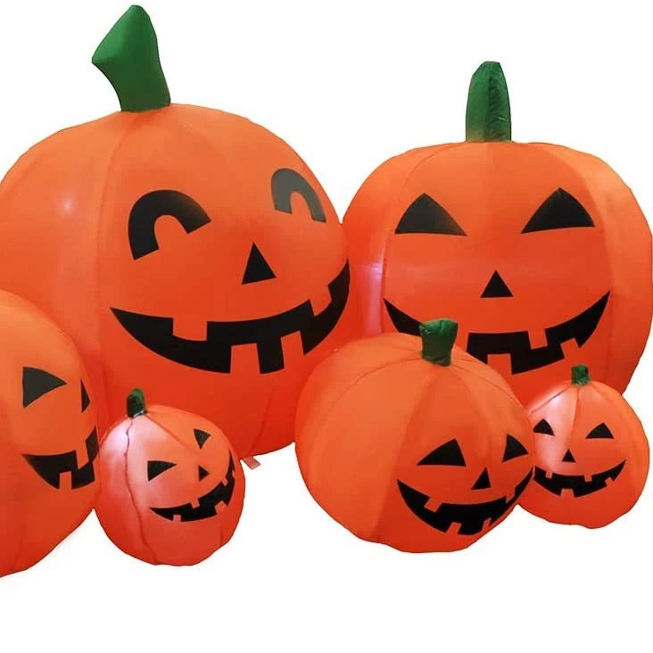 Inflatable Pumpkin Smiling Jack-O'-Lantern Weather-Resistant Quick Inflation