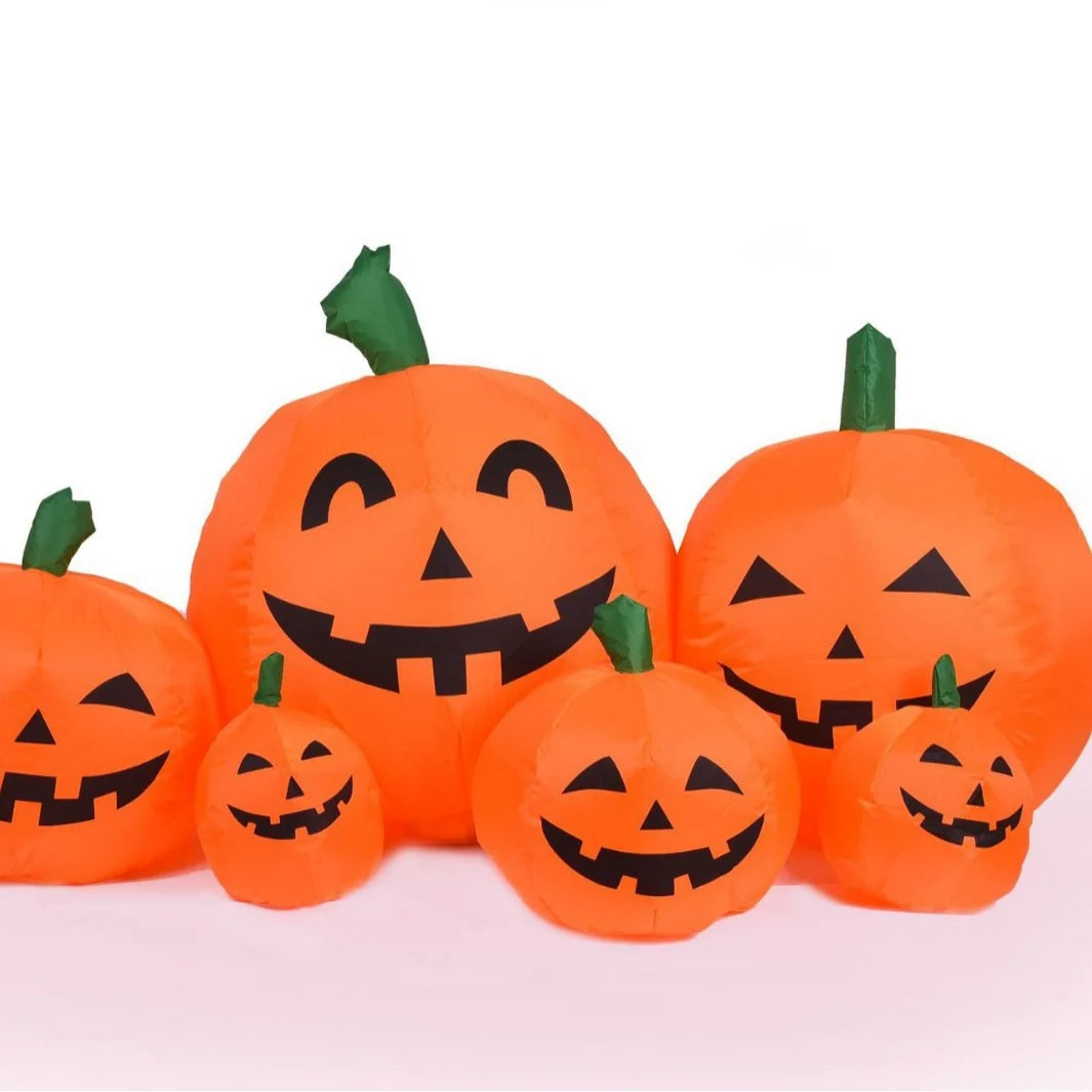 Inflatable Pumpkin Smiling Jack-O'-Lantern Weather-Resistant Quick Inflation