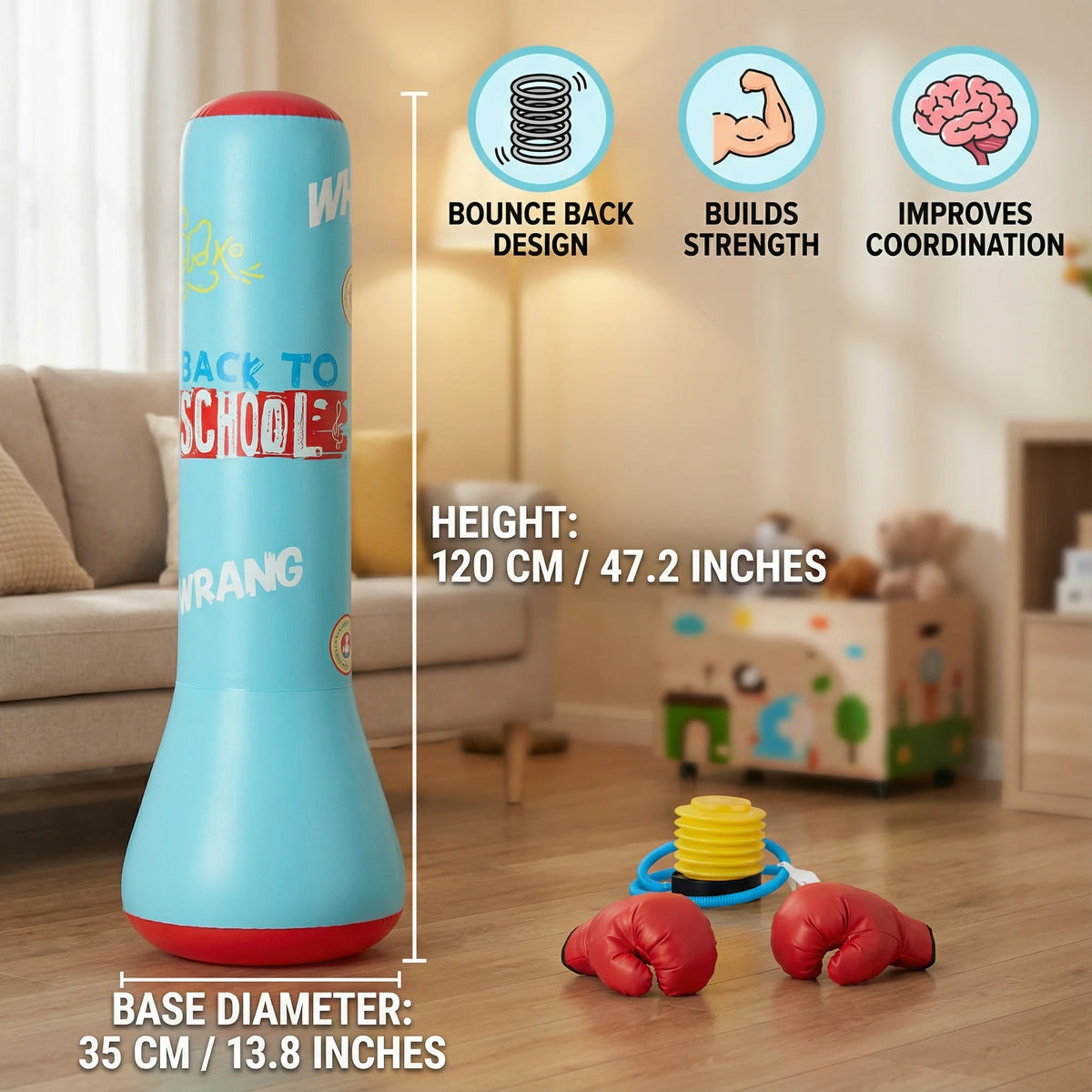 Inflatable Punching Bag Kids Stable Water-Filled Base