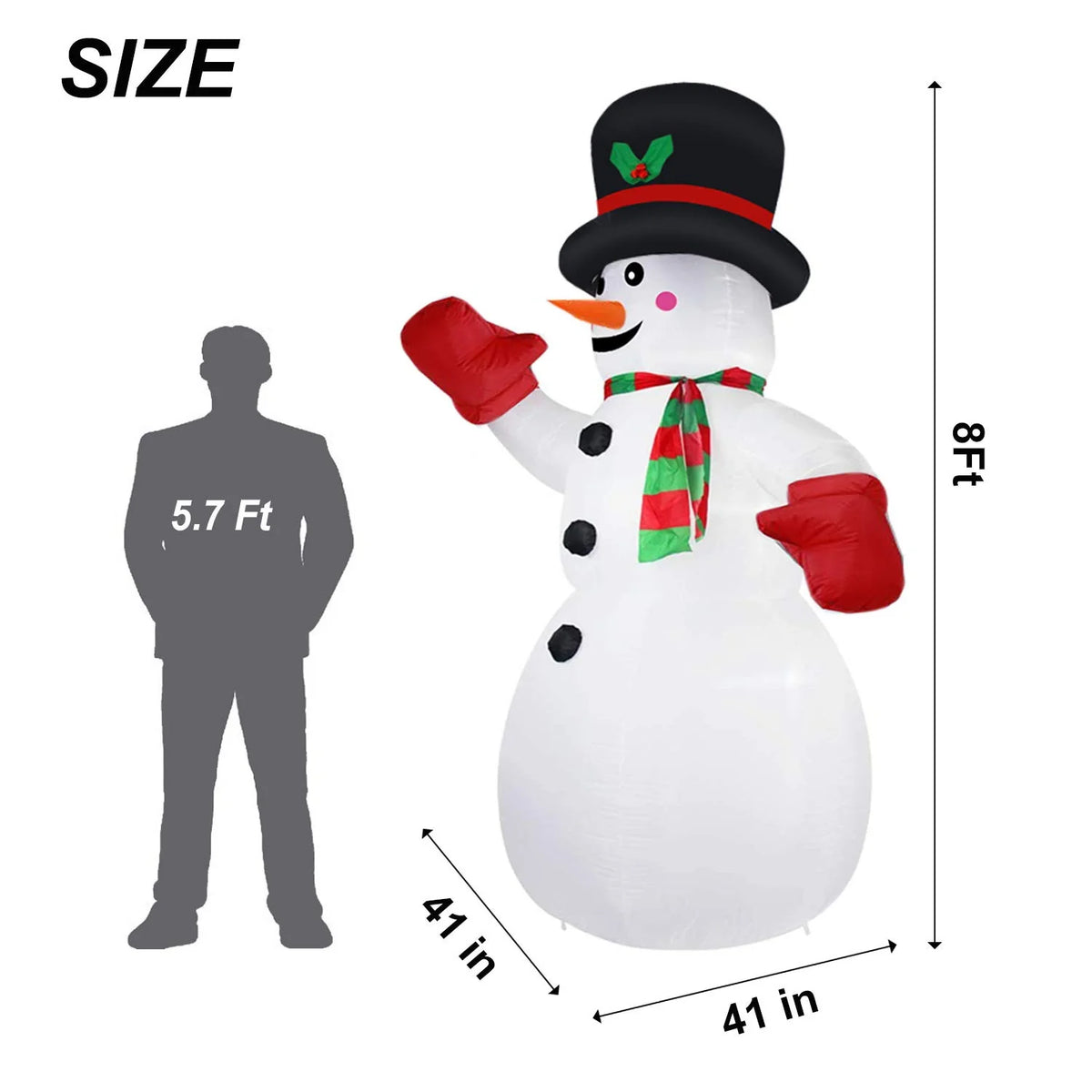 Inflatable Snowman Quick Setup Stable & Weather-Resistant
