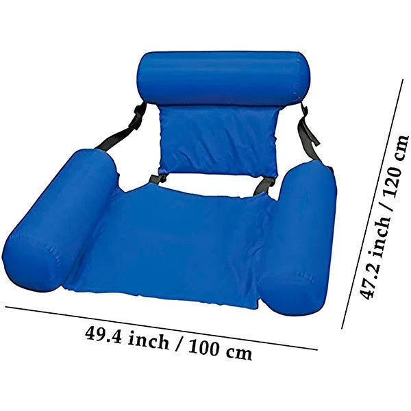 Inflatable Swimming Chair Ergonomic Backrest & Armrests Quick Inflate