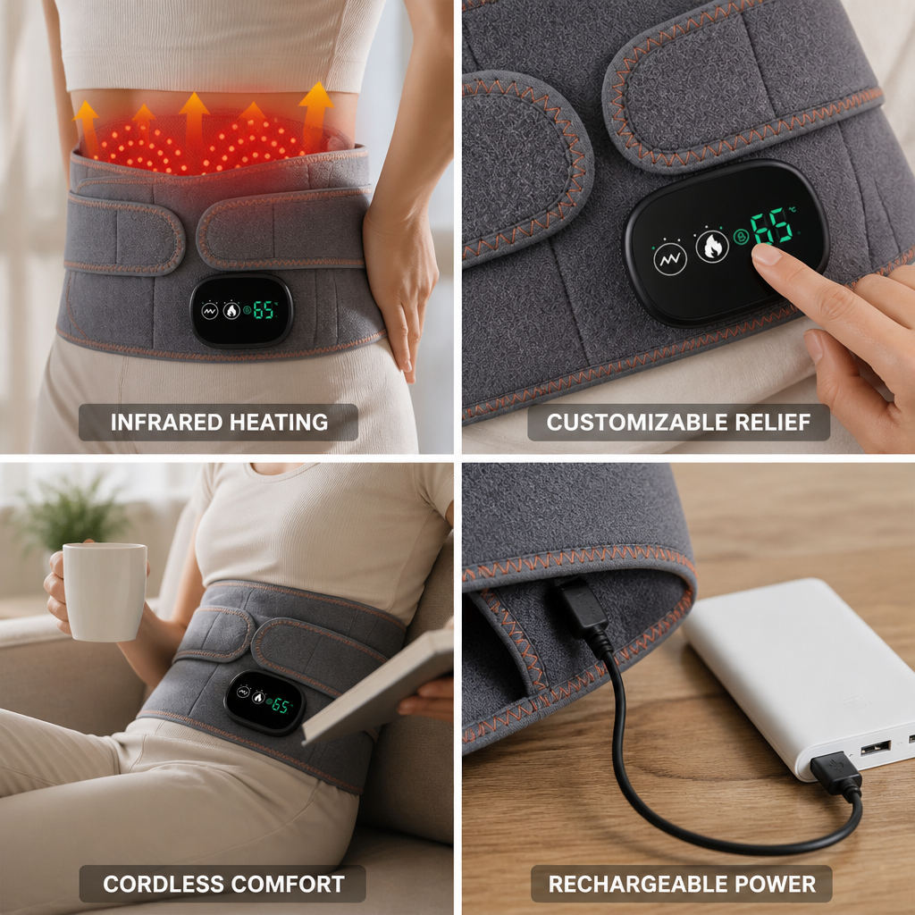 Infrared Heat & Vibration Lumbar Belt (Rechargeable)