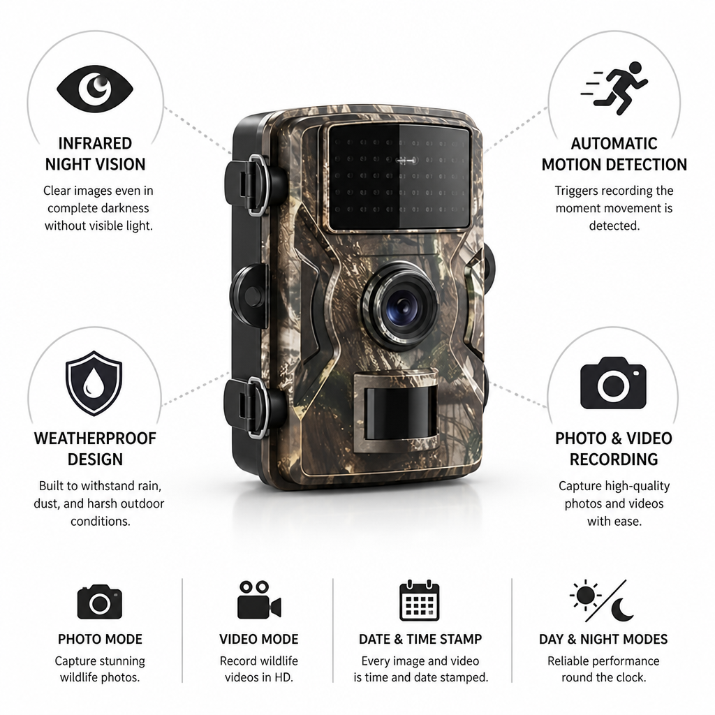 Infrared Night Vision Motion Sensor Weatherproof Trail Camera