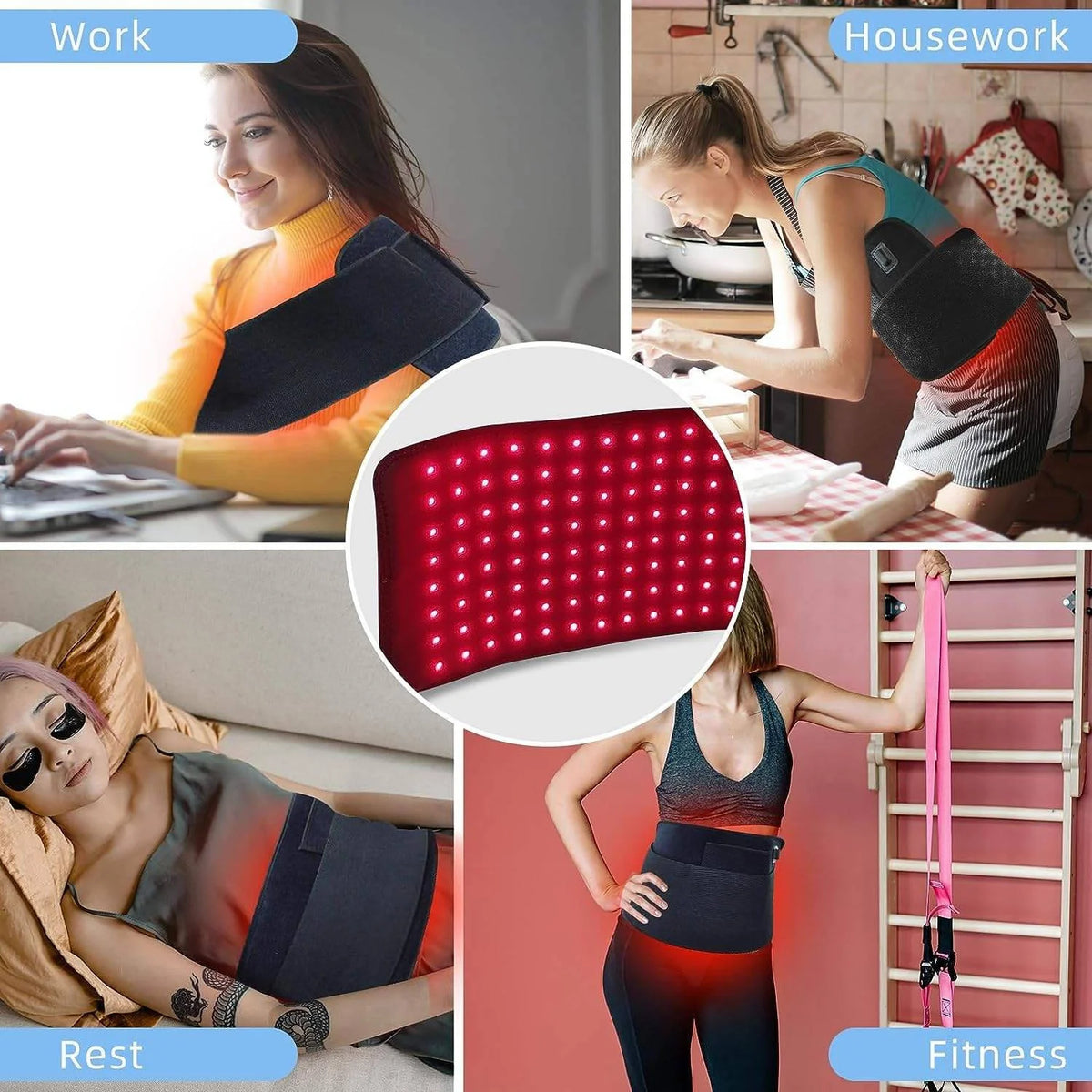 Infrared Therapy Belt Dual Wavelength Adjustable Cotton Wrap