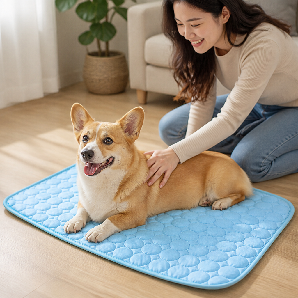 Instant Cooling Ice Silk & Pearl Cotton Pet Cooling Mat