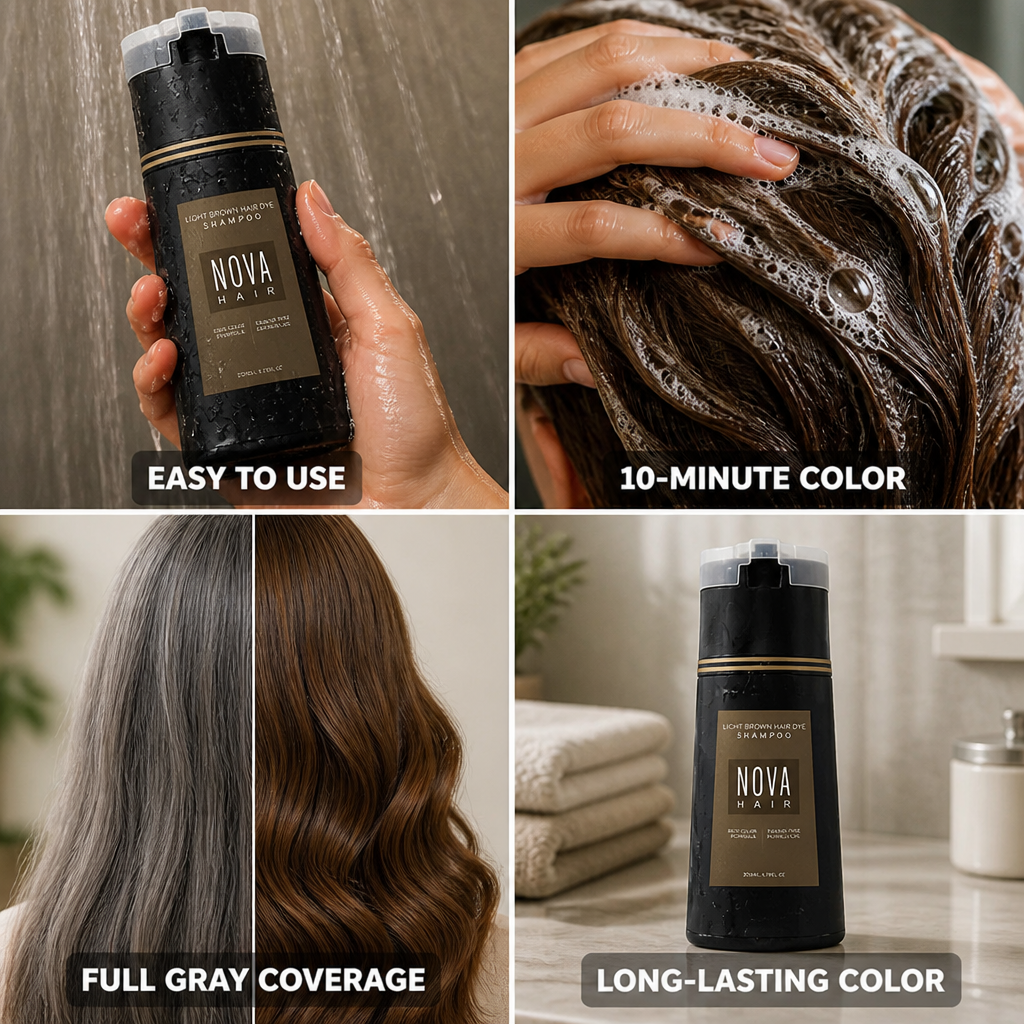 Instant Gray-Coverage Herbal Coloring Shampoo