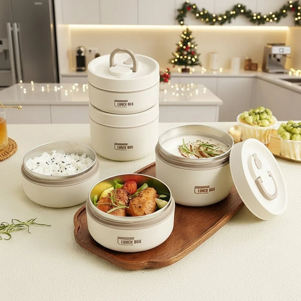 Insulated Lunch Box Double-Walled Stainless Steel Leak-Proof