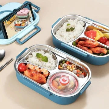 Insulated Lunch Box Multi-Compartment Snap-Closure Leak-Resistant