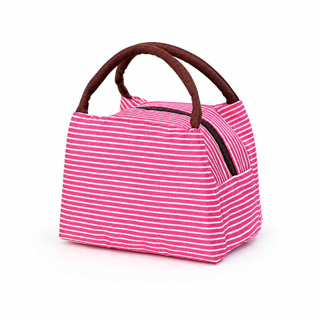 Insulated Striped Lunch Bag (Sturdy Handles)