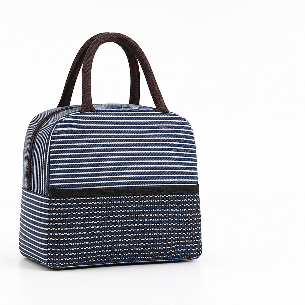 Insulated Striped Lunch Bag (Sturdy Handles)