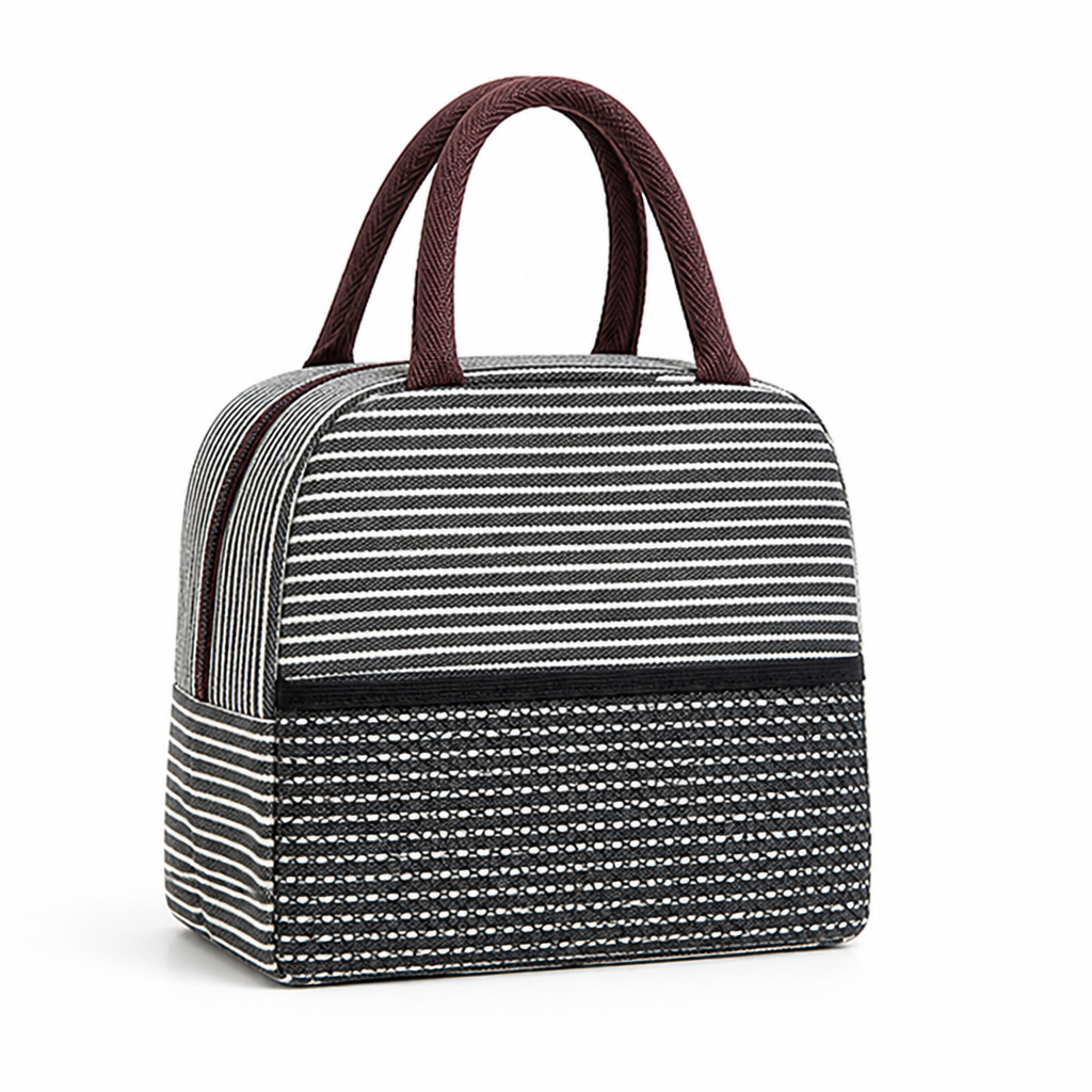 Insulated Striped Lunch Bag (Sturdy Handles)