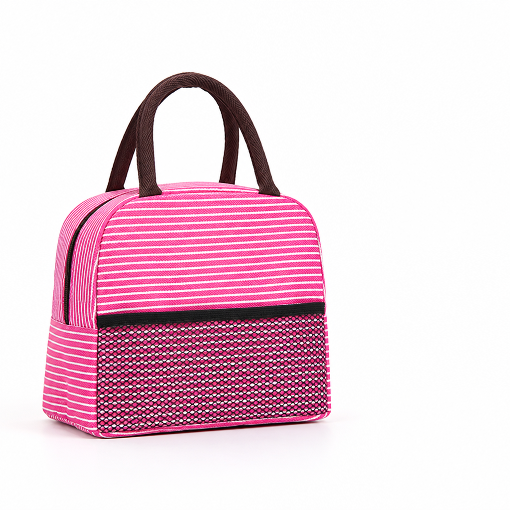 Insulated Striped Lunch Bag (Sturdy Handles)