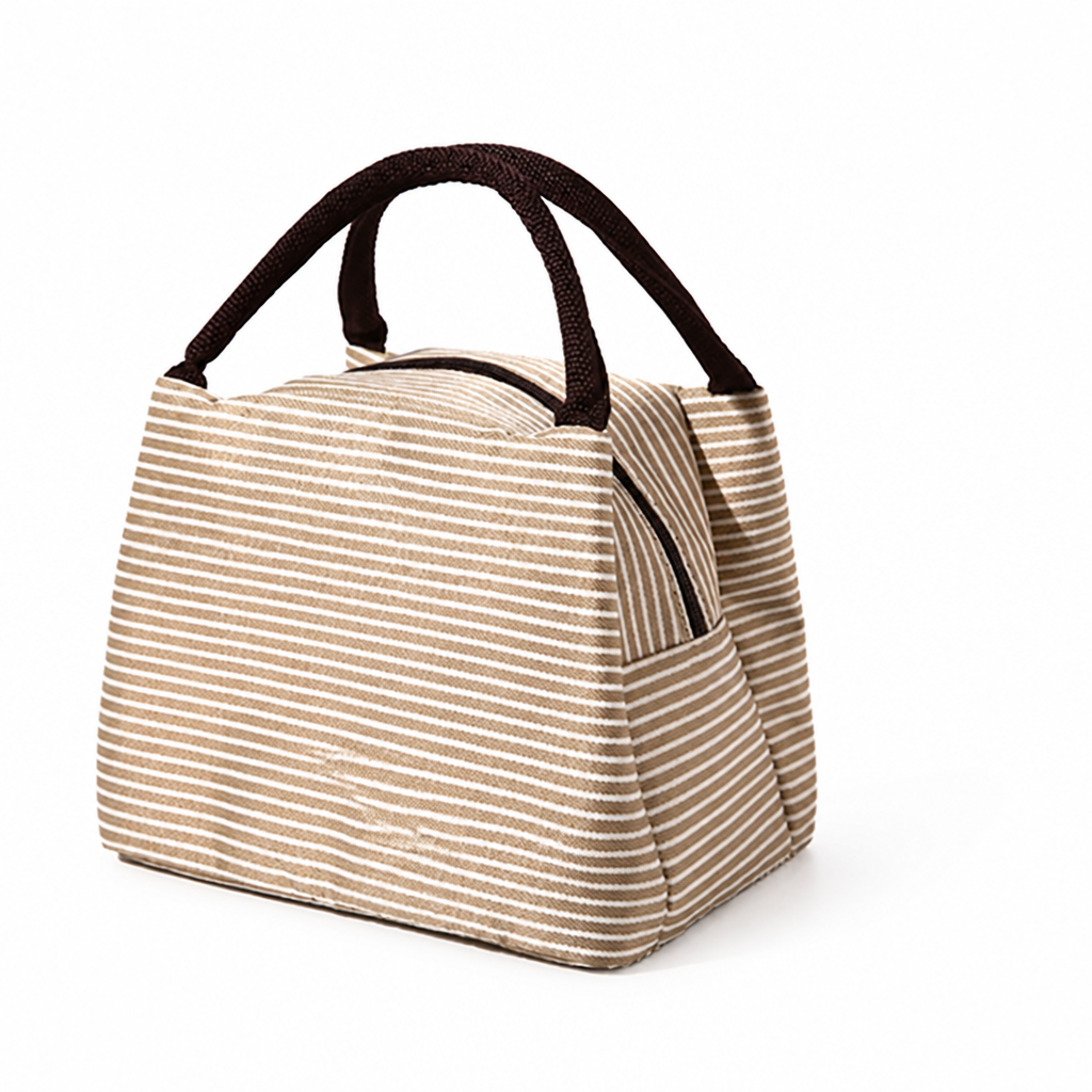 Insulated Striped Lunch Bag (Sturdy Handles)