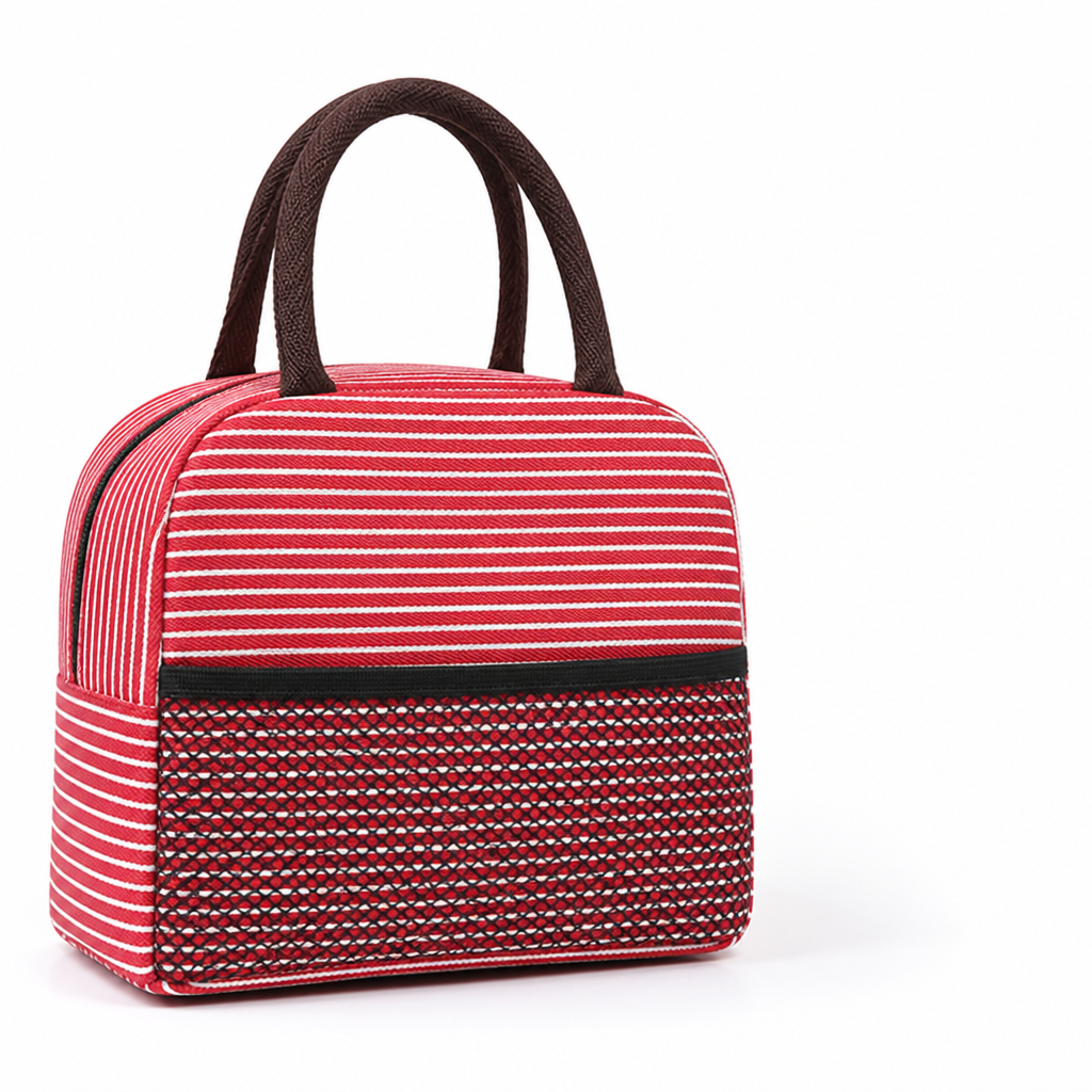 Insulated Striped Lunch Bag (Sturdy Handles)