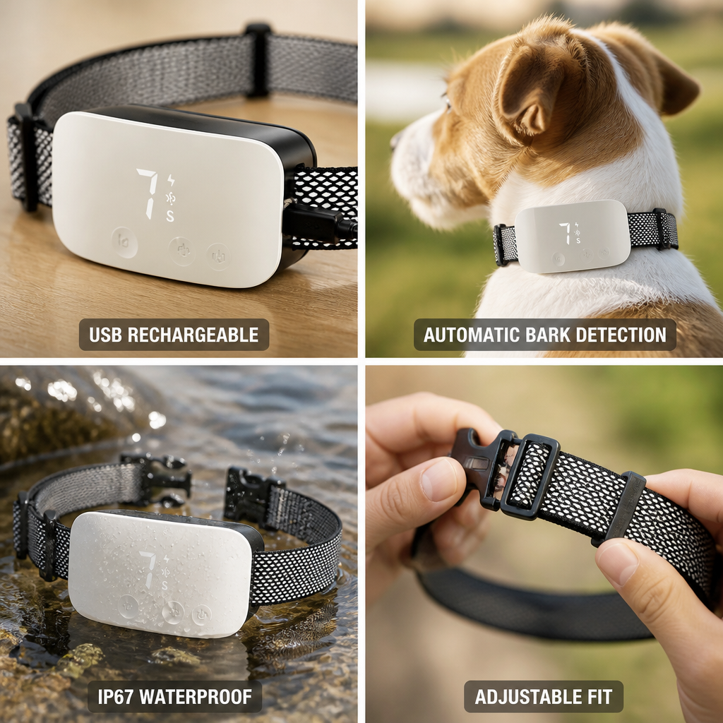 Intelligent Rechargeable Waterproof No-Bark Dog Collar