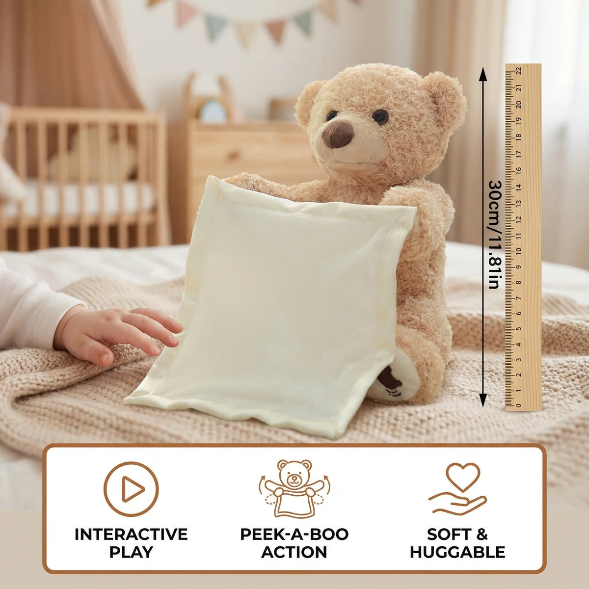 Interactive Plush Bear Voice-Activated & Gentle Movement