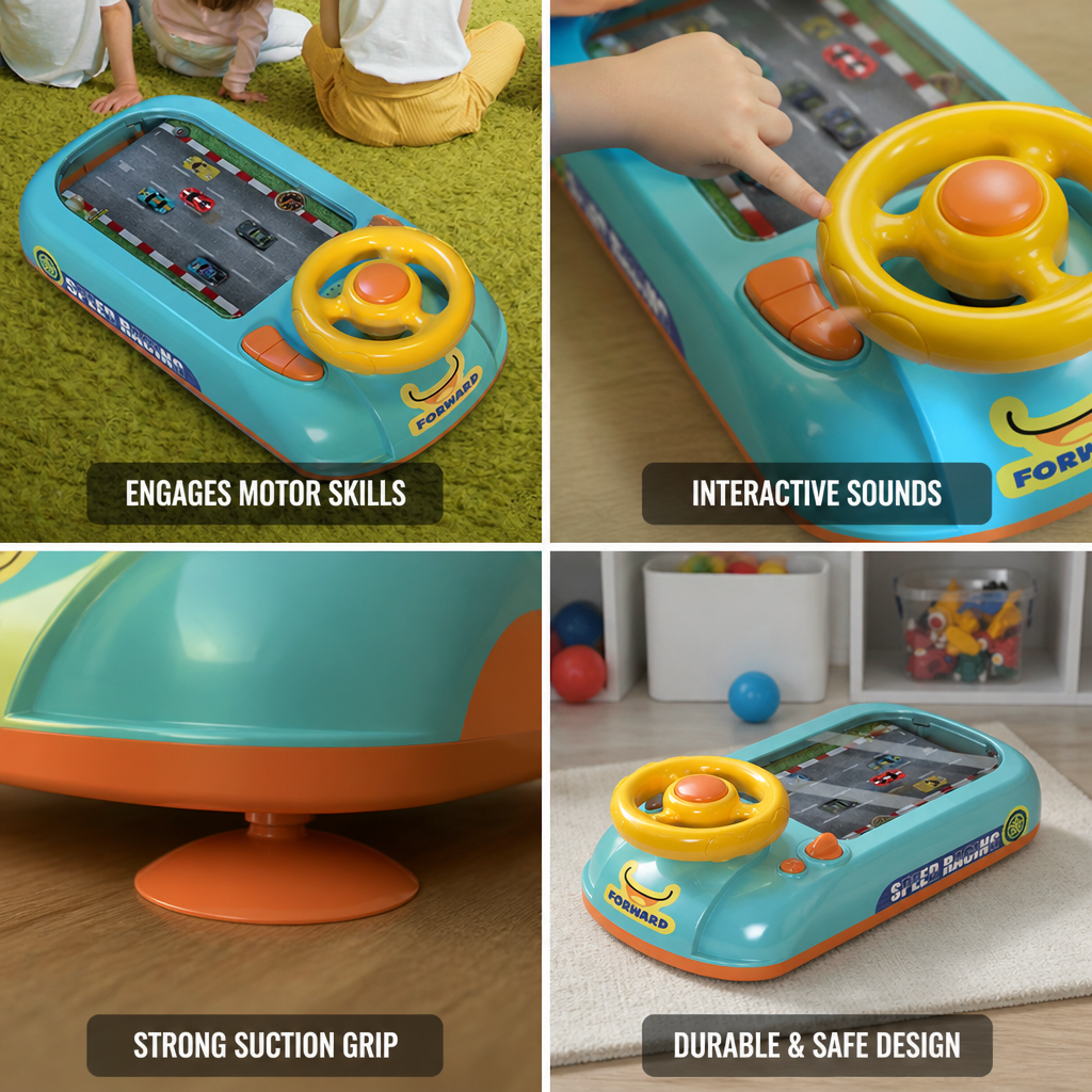 Interactive Sound Toddler Steering Wheel (Suction Base)