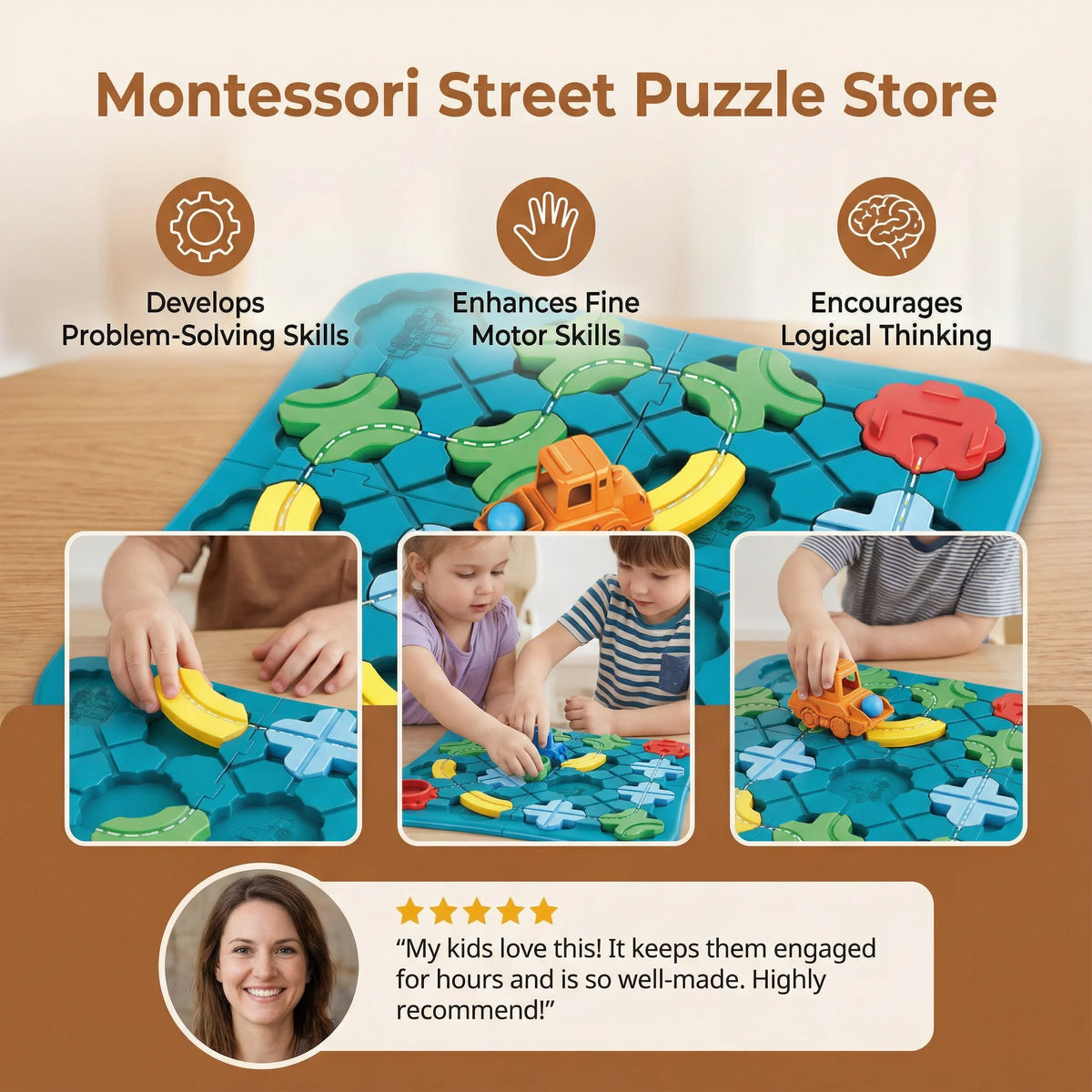 Interlocking Block Puzzle Street Layout Movable Car