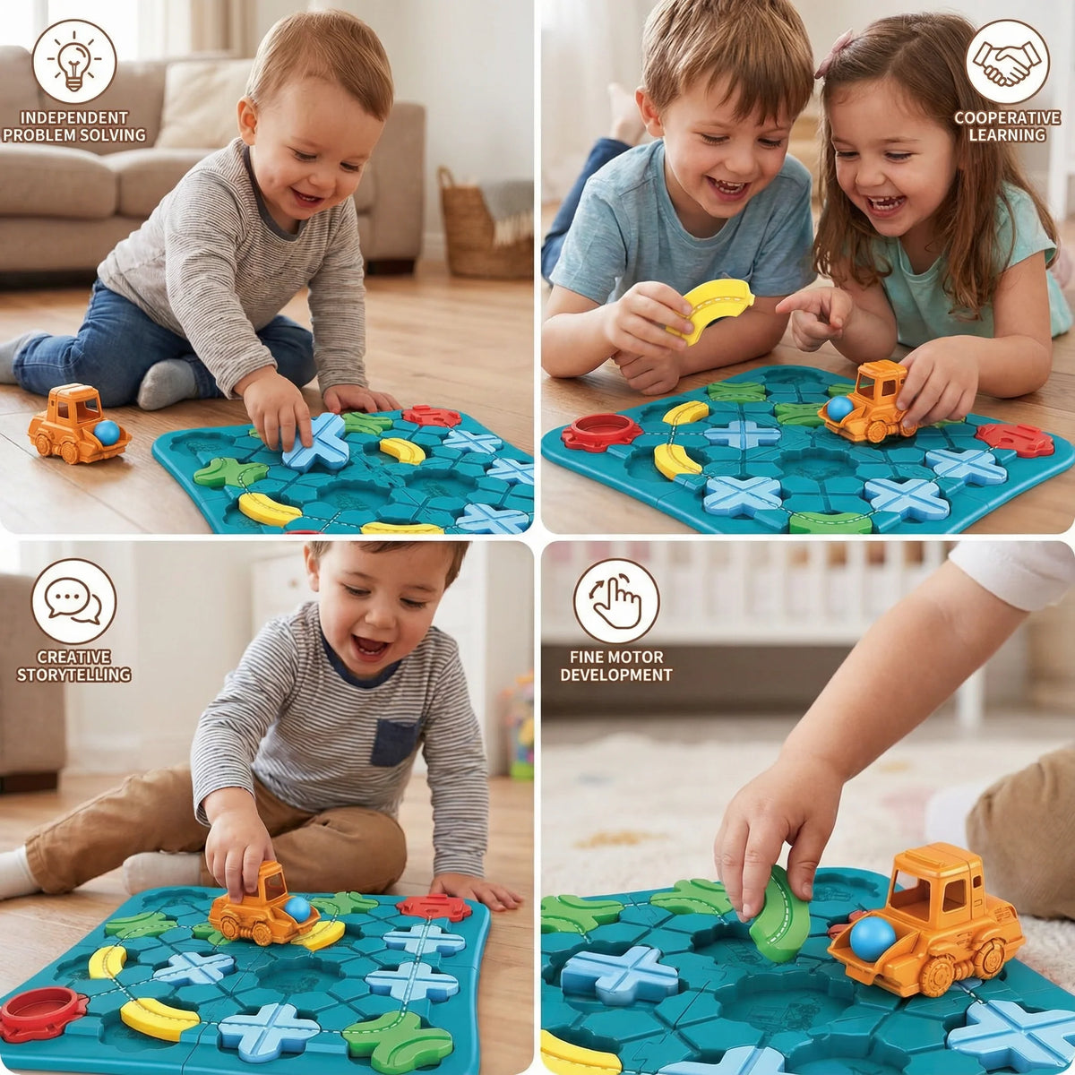 Interlocking Block Puzzle Street Layout Movable Car