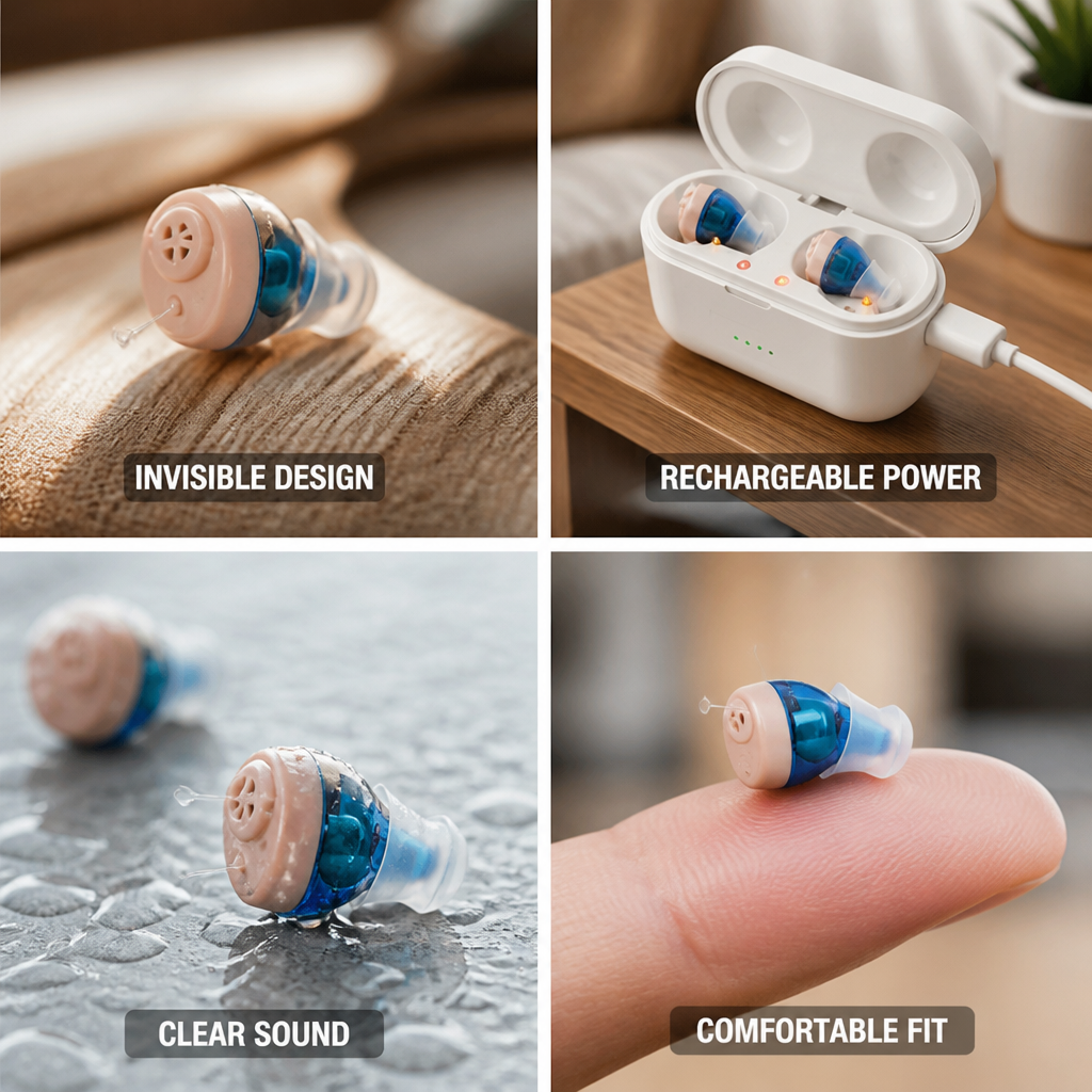 Invisible Rechargeable Hearing Aids (Up to 3 Days)