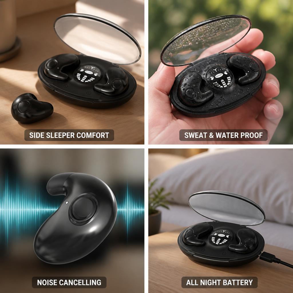 Invisible Wireless Noise-Cancelling Sleep Headphones