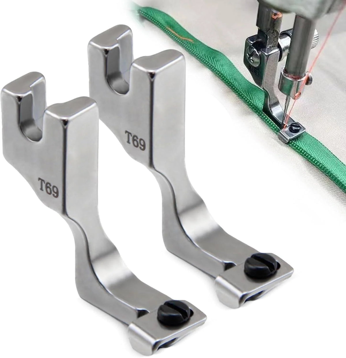 Invisible Zipper Presser Foot Adjustable Width & Grooved Guide
