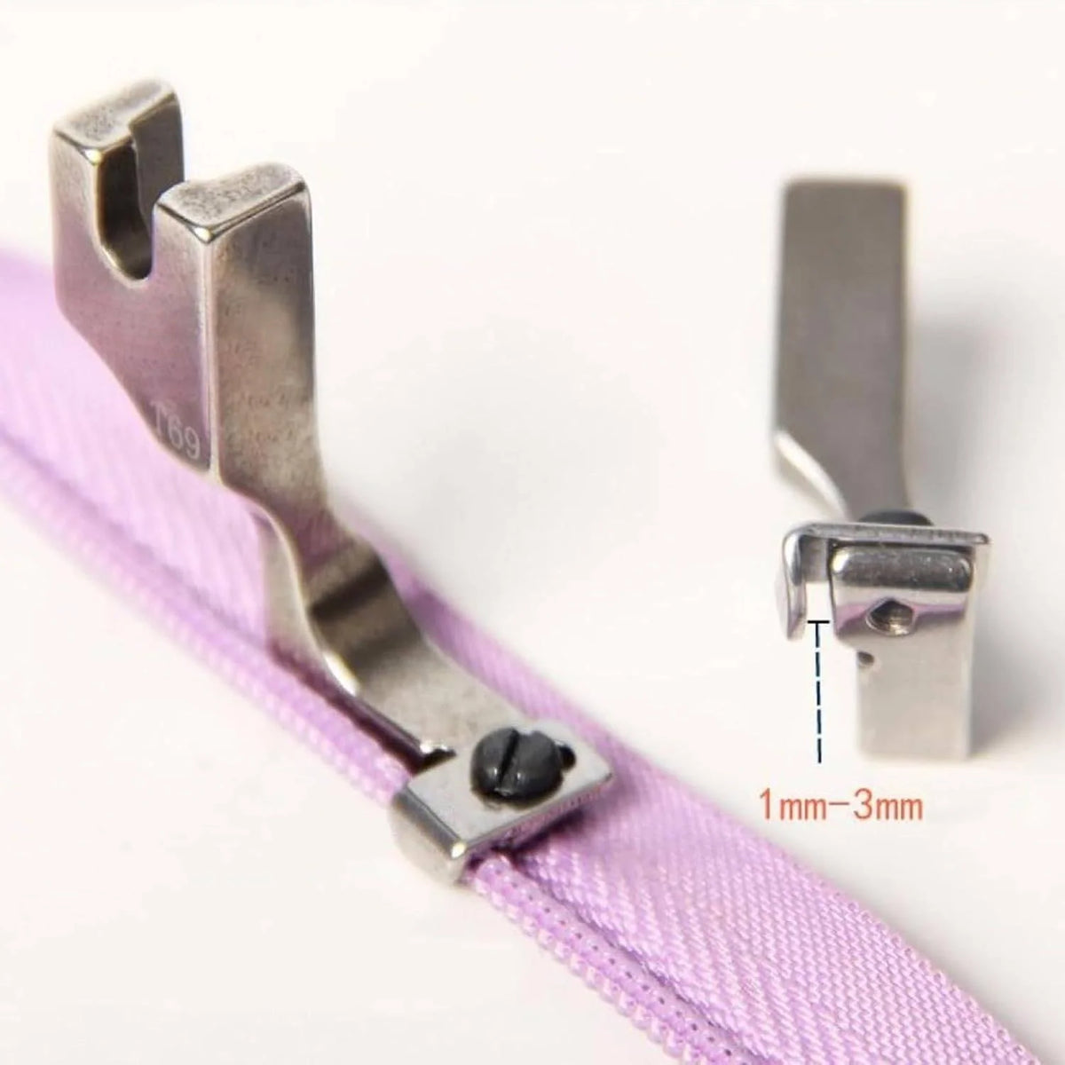 Invisible Zipper Presser Foot Adjustable Width & Grooved Guide