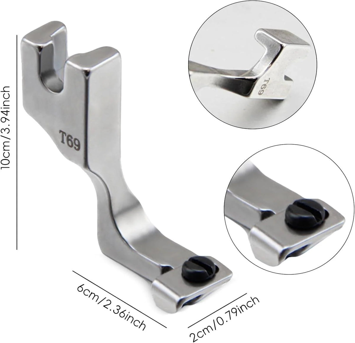 Invisible Zipper Presser Foot Adjustable Width & Grooved Guide