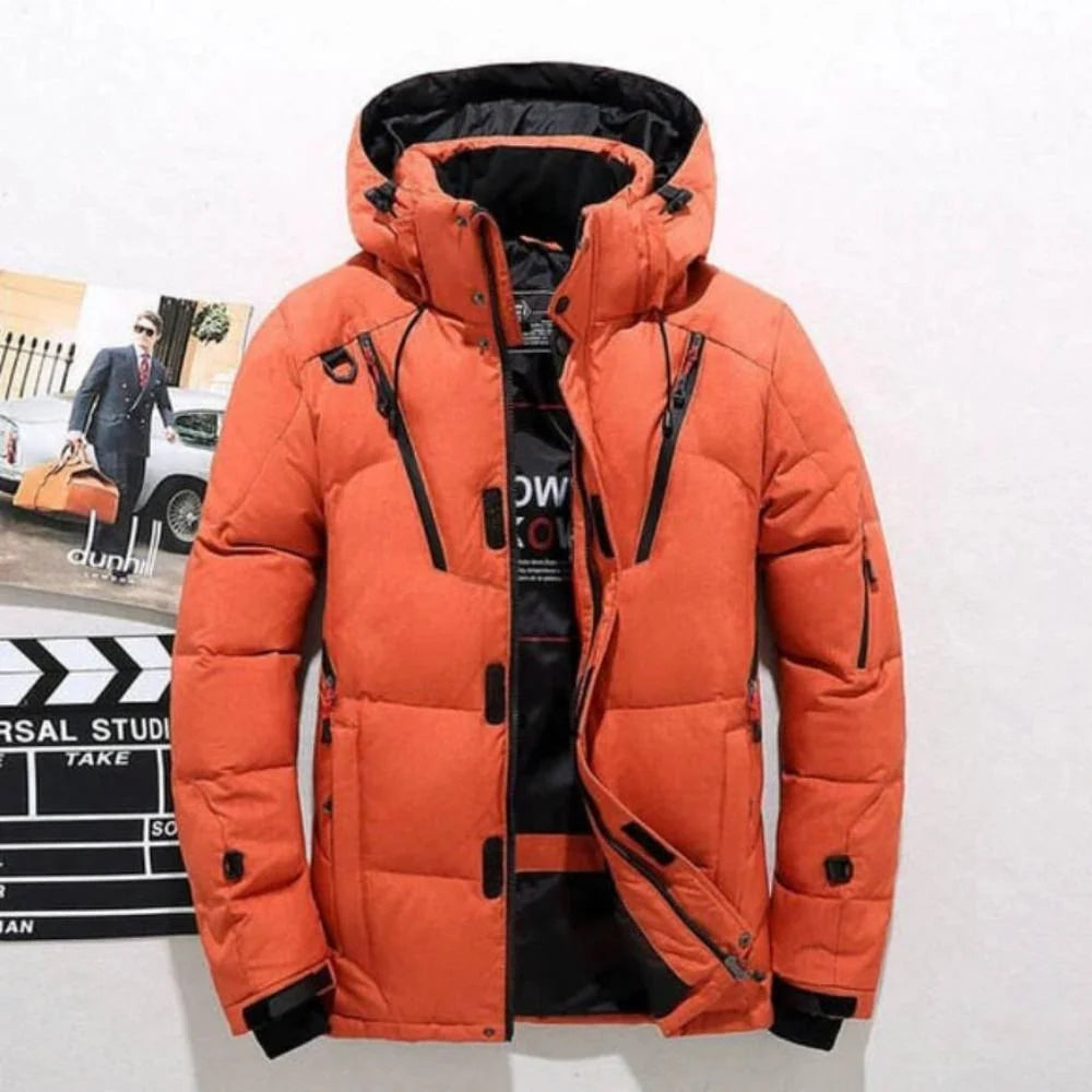 Jacket Duck Down Insulated Polyester Shell Removable Hood