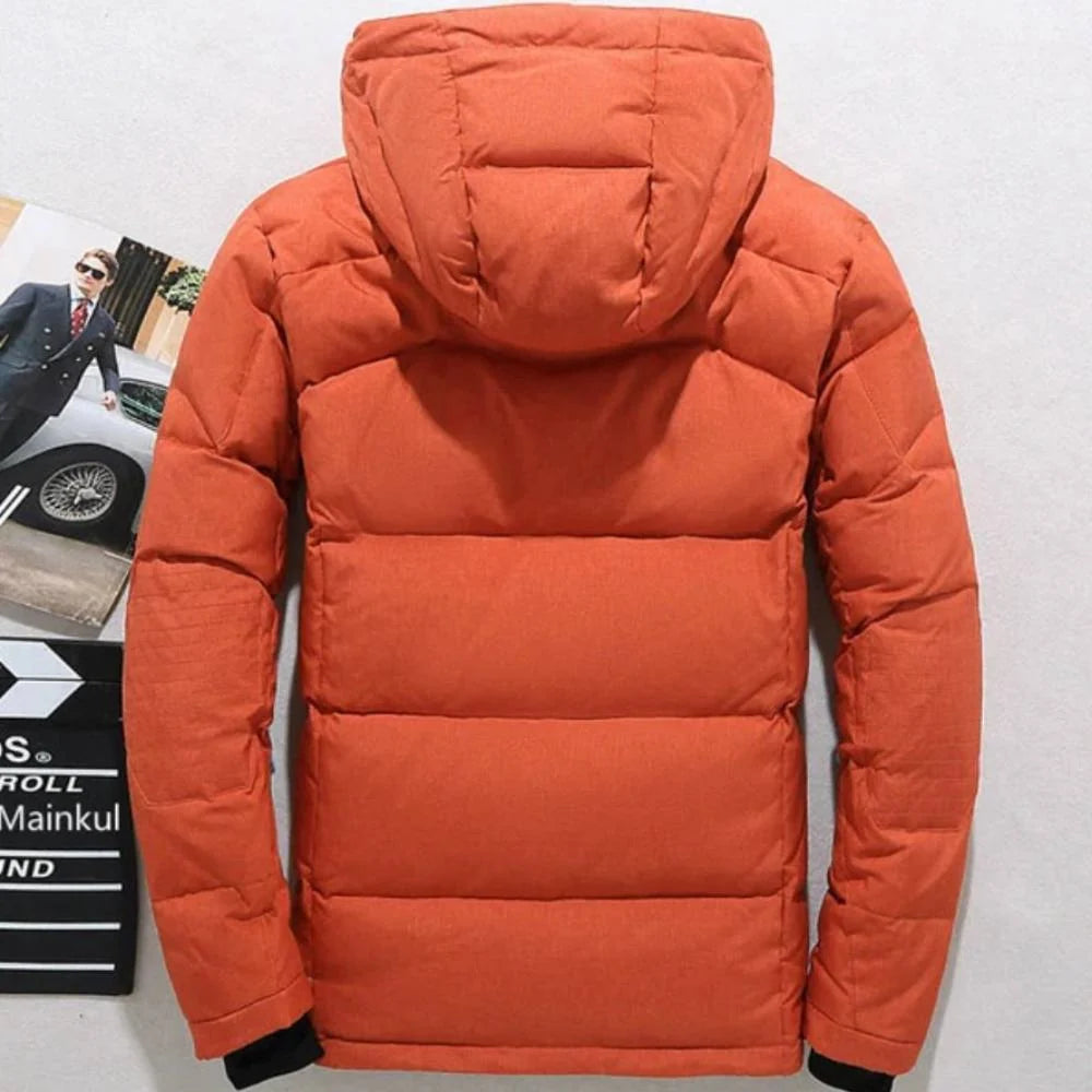 Jacket Duck Down Insulated Polyester Shell Removable Hood