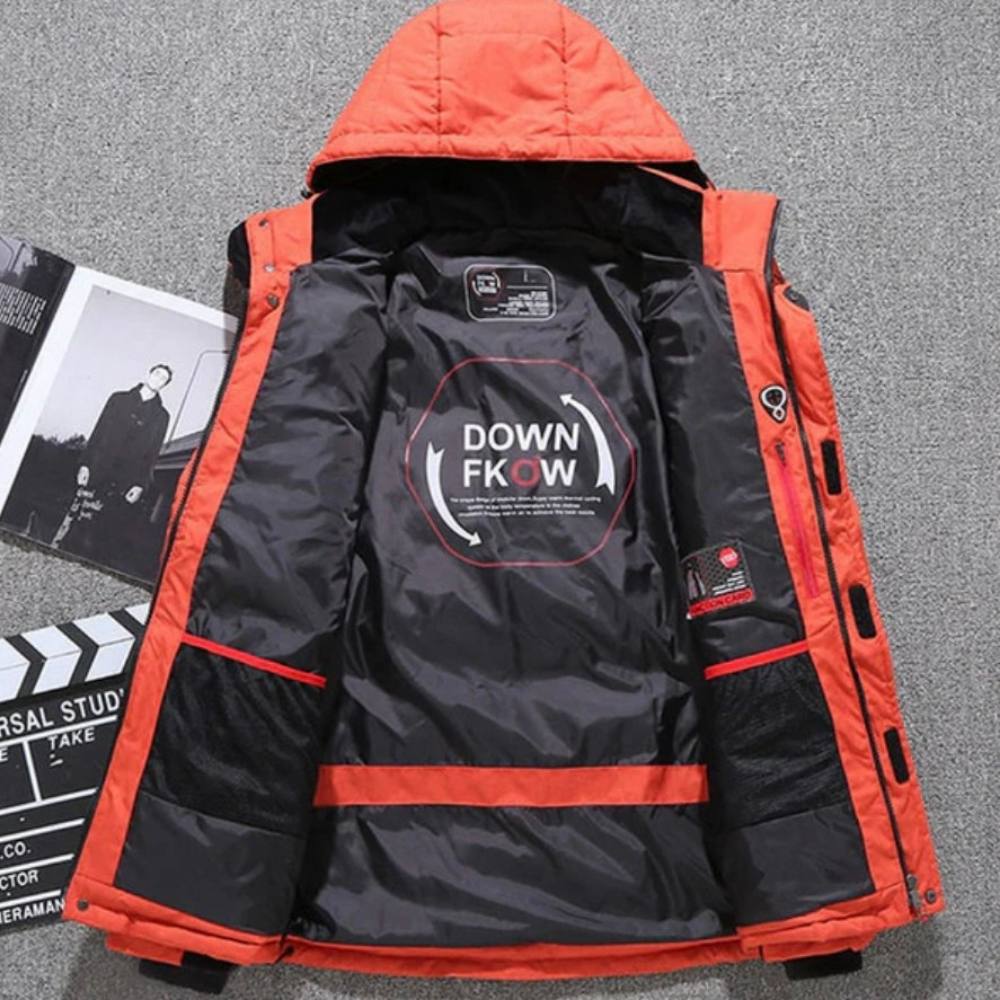 Jacket Duck Down Insulated Polyester Shell Removable Hood